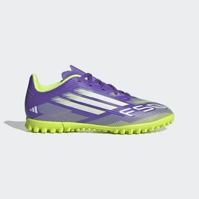 Adidas f50 club tf kind voetbalschoenen paars/geel