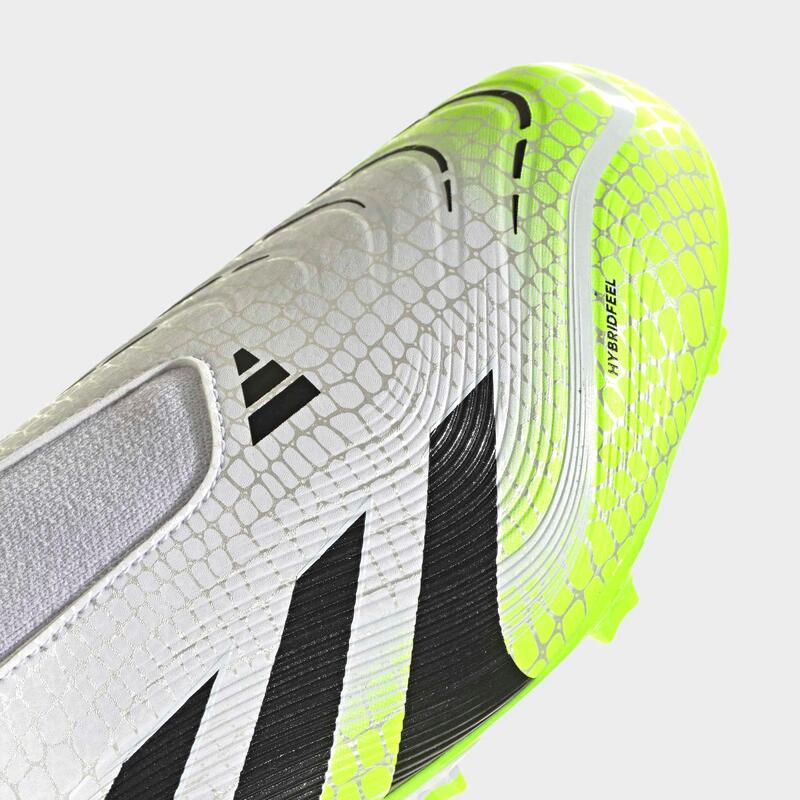 Ghete fotbal fără șiret Predator League FG/MG Alb-Verde Copii