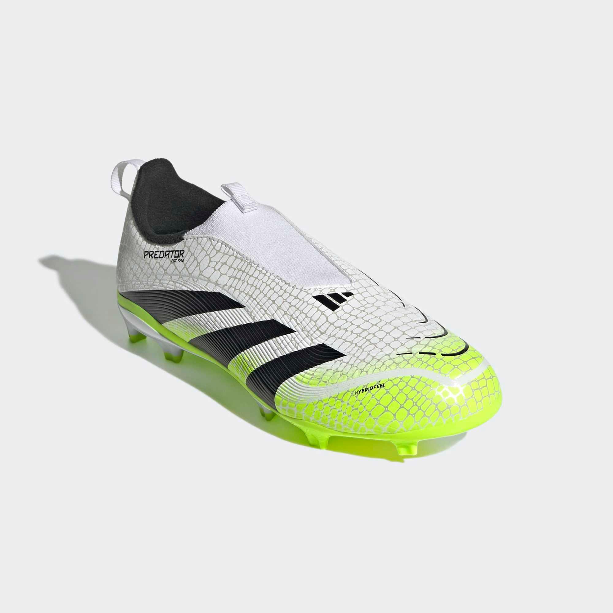 Chuteiras de Futebol Predator League Laceless FG/MG Criança Branco/Verde 2/10