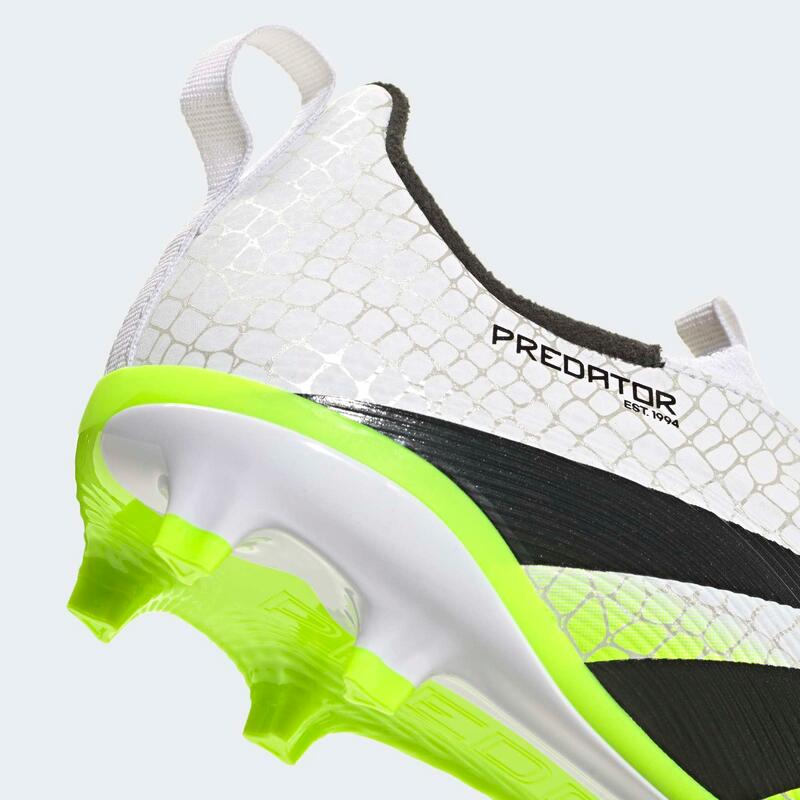 Ghete fotbal fără șiret Predator League FG/MG Alb-Verde Copii