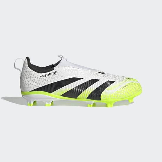 Scarpe calcio bambino Predator League Laceless FG/MG Bianco/Verde