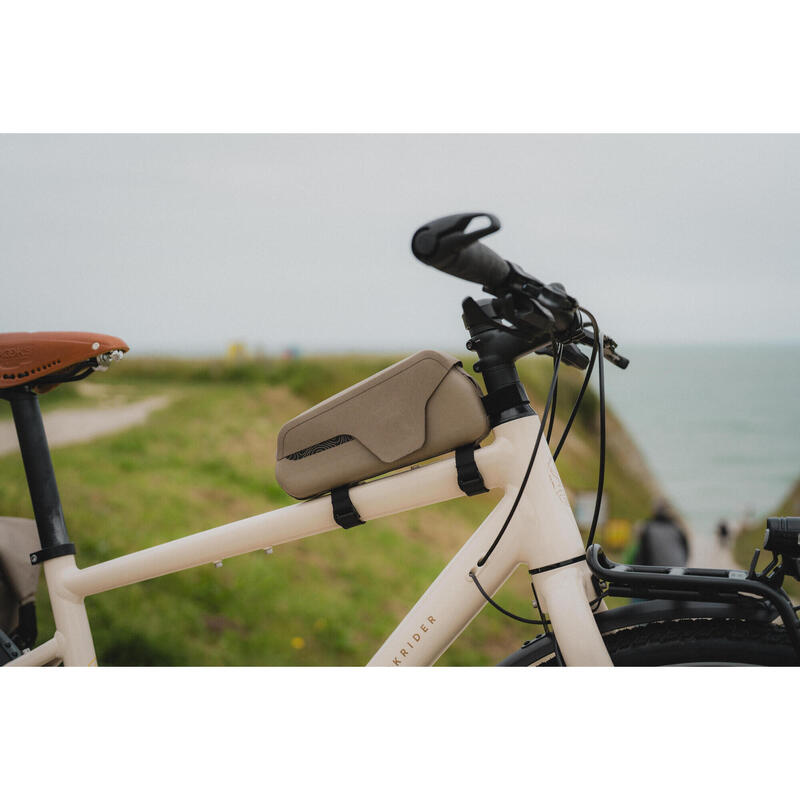 Geantă impermeabilă top tube bikepacking 1 litru IPX3, ADVT 900 Bej