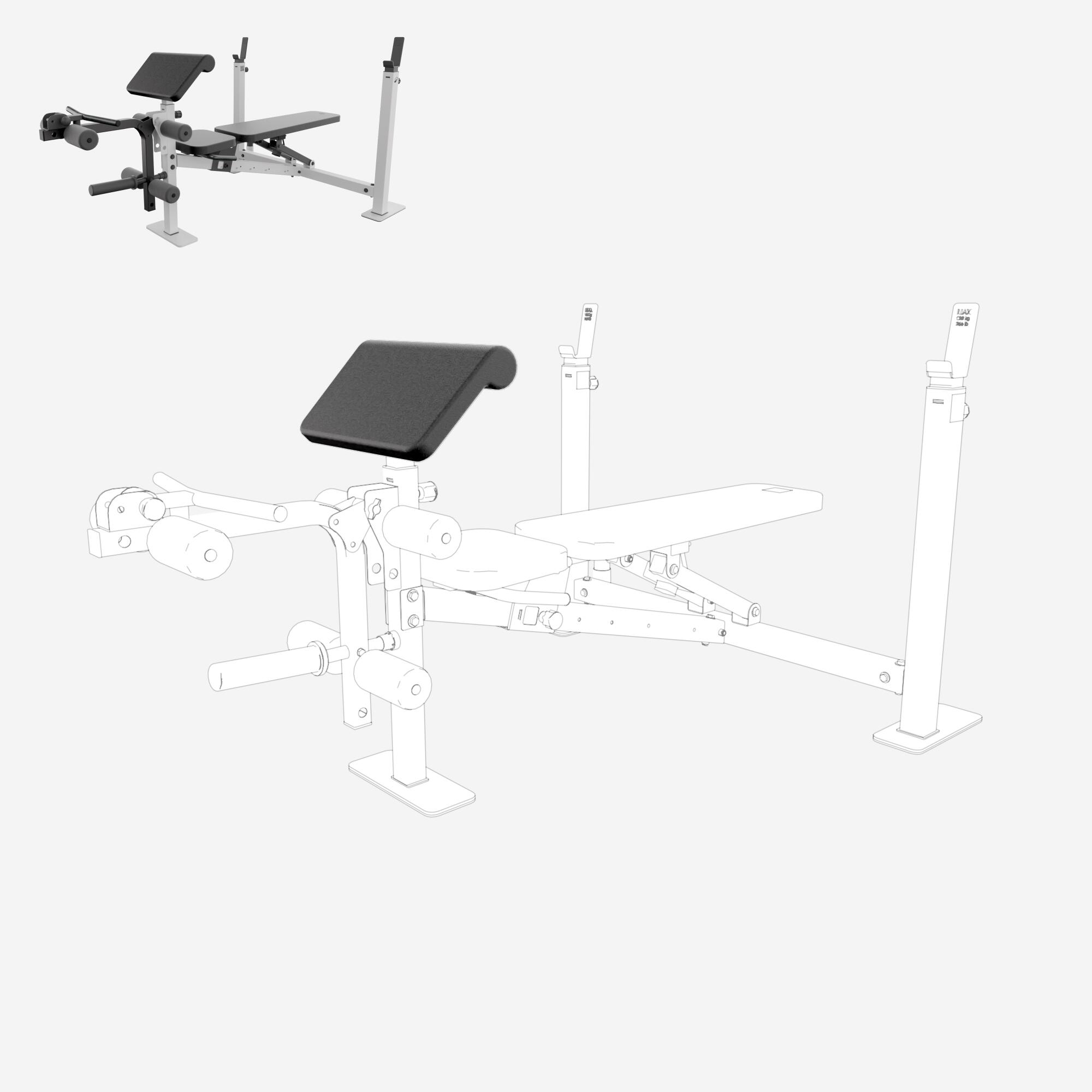 Modlitewnik - część zamienna do ławki Bench Press Multifonction 3/3