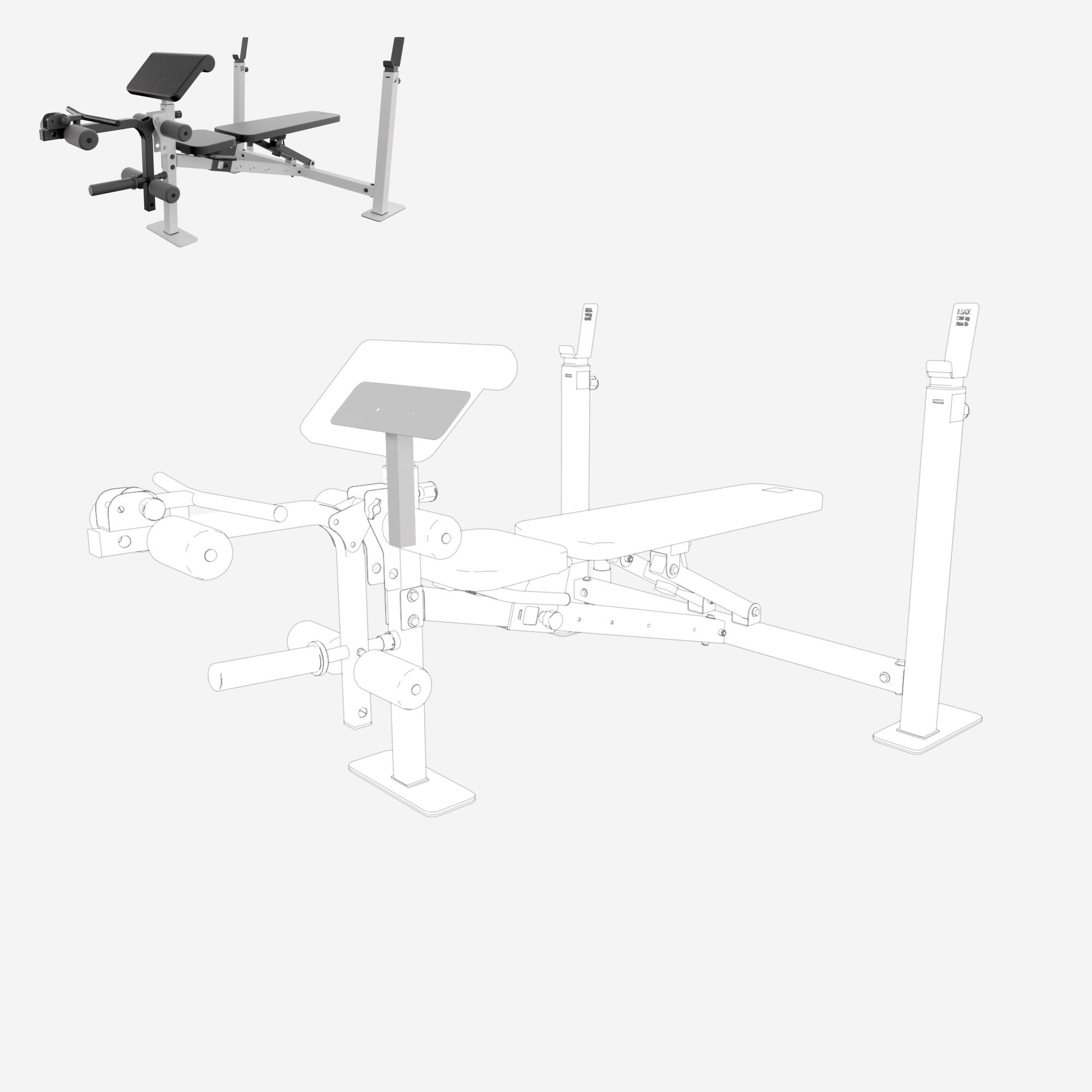 Consolle di ricambio panca Bench press multifunzione 3/6