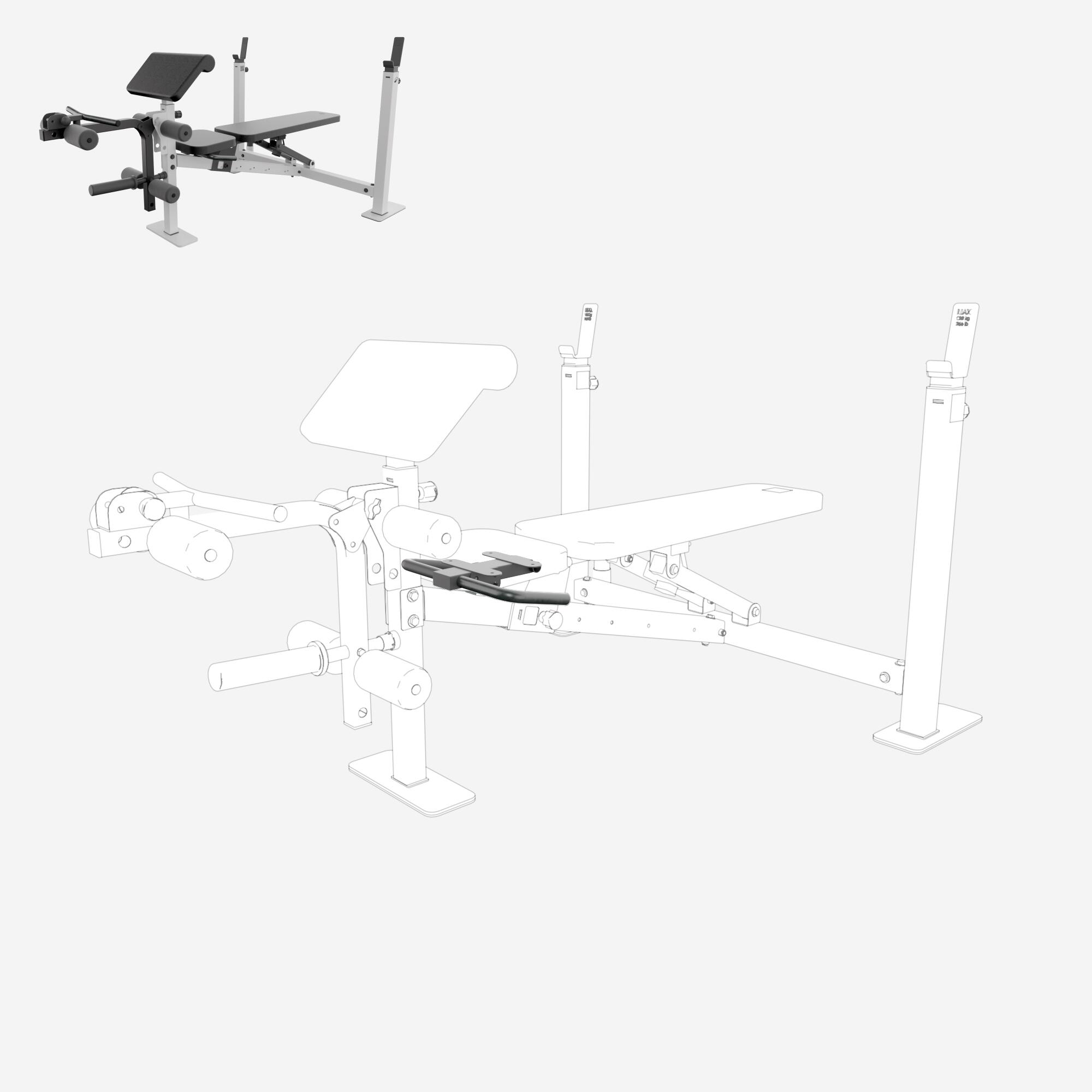 Multi-Function Weights Bench Seat Frame Spare Part 2/5