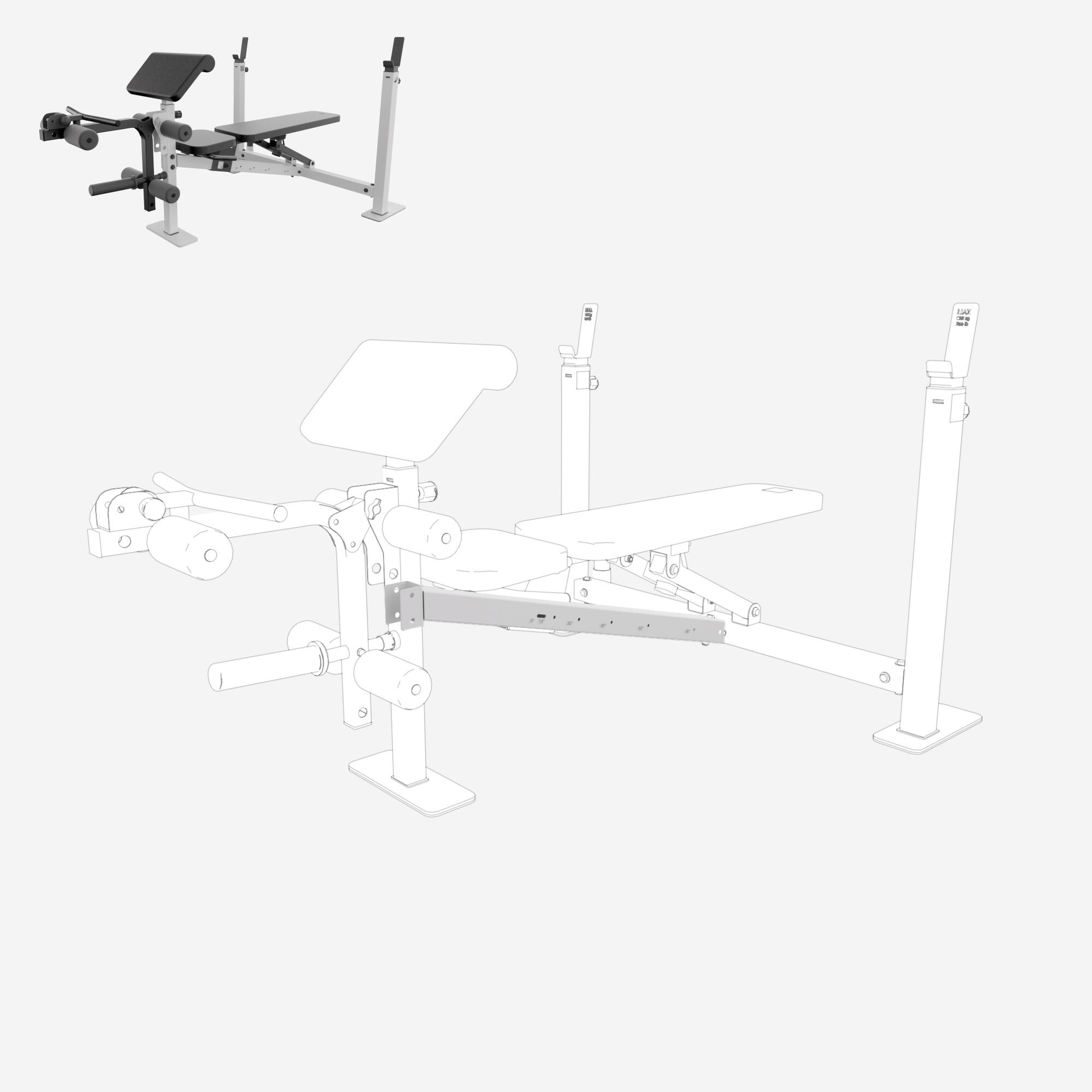 Belka centralna - część zamienna do ławki Bench Press Multifonction 4/7