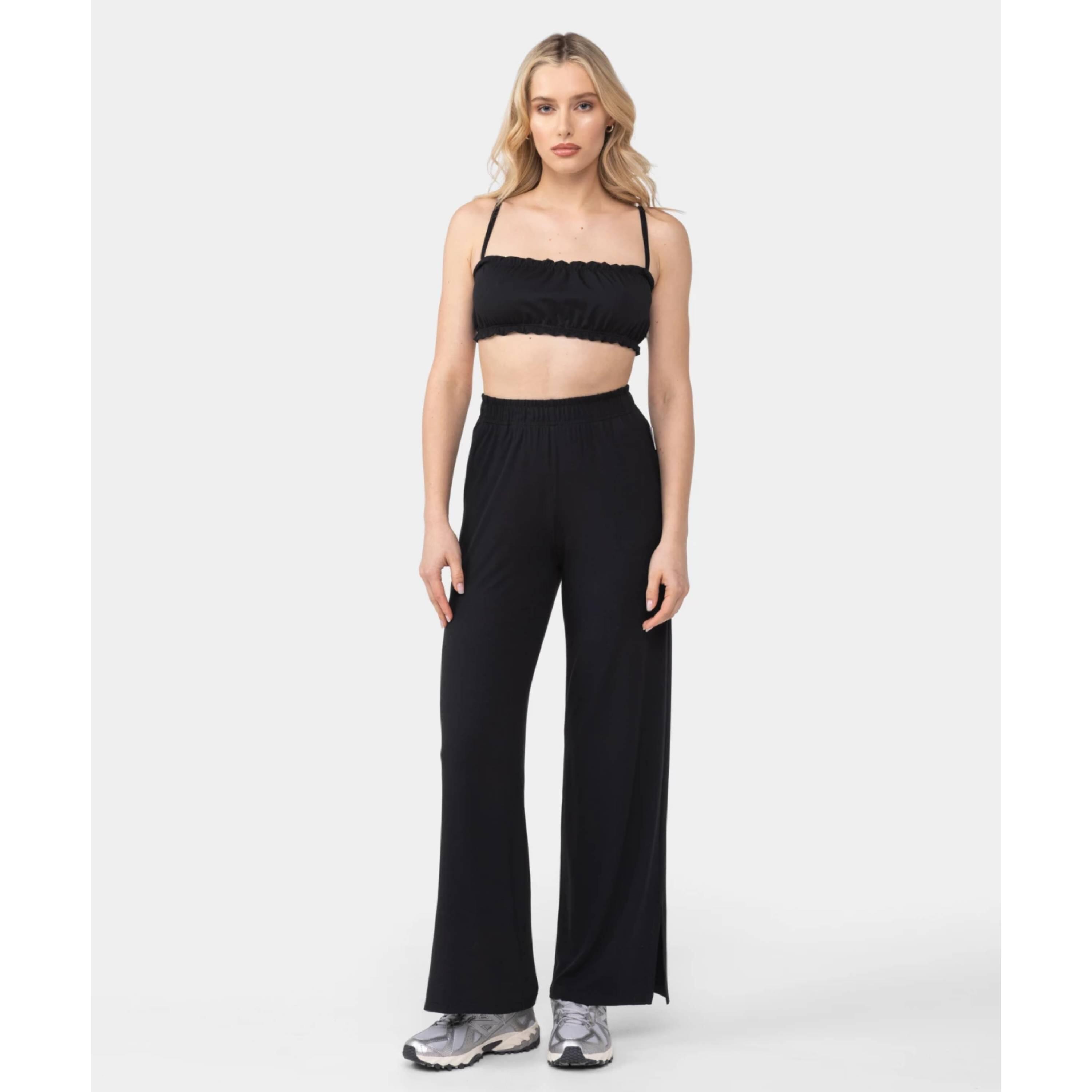 Spodnie wiskozowe Carpatree Cozy Leisure czarne 2/4