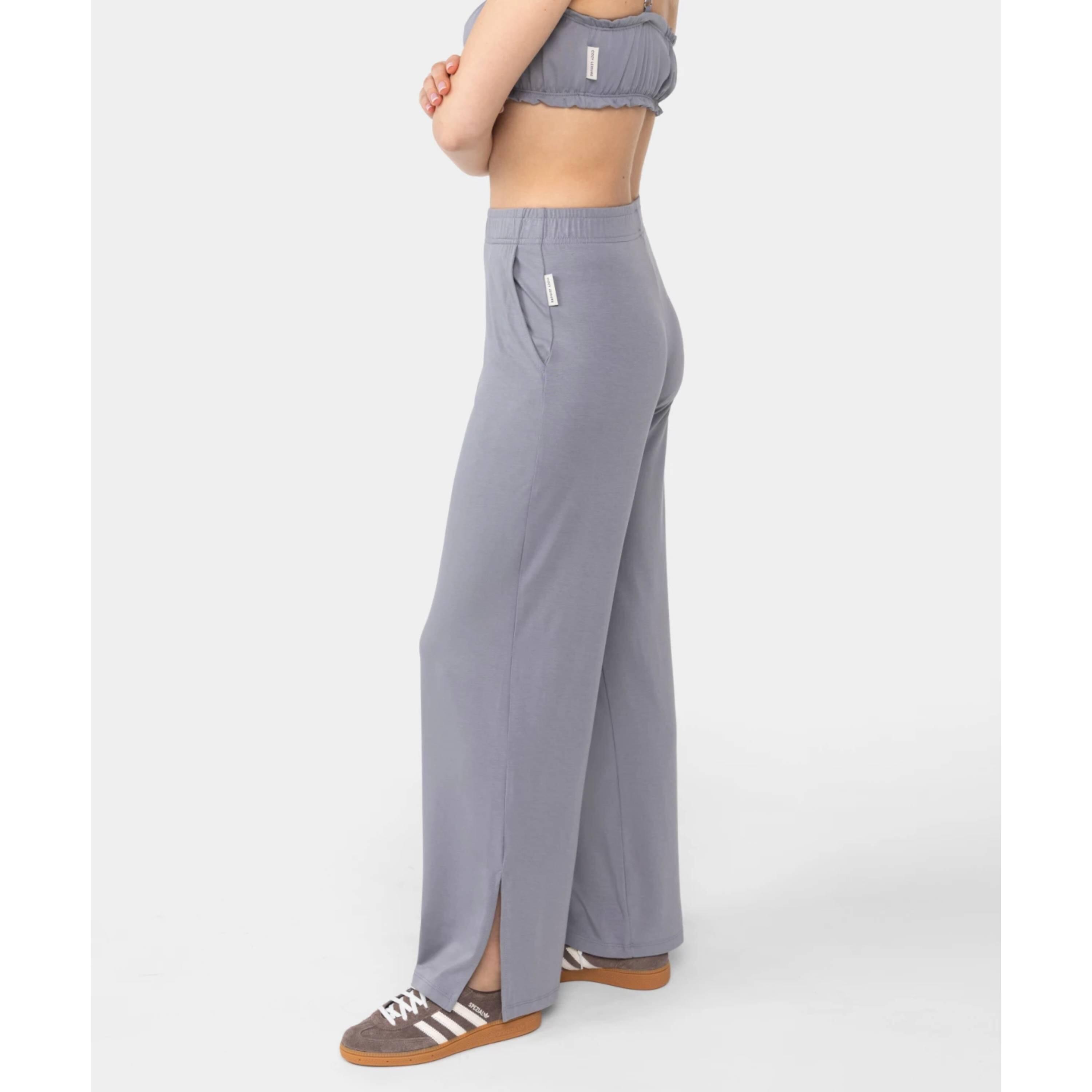 Spodnie wiskozowe Carpatree Cozy Leisure szare 2/4
