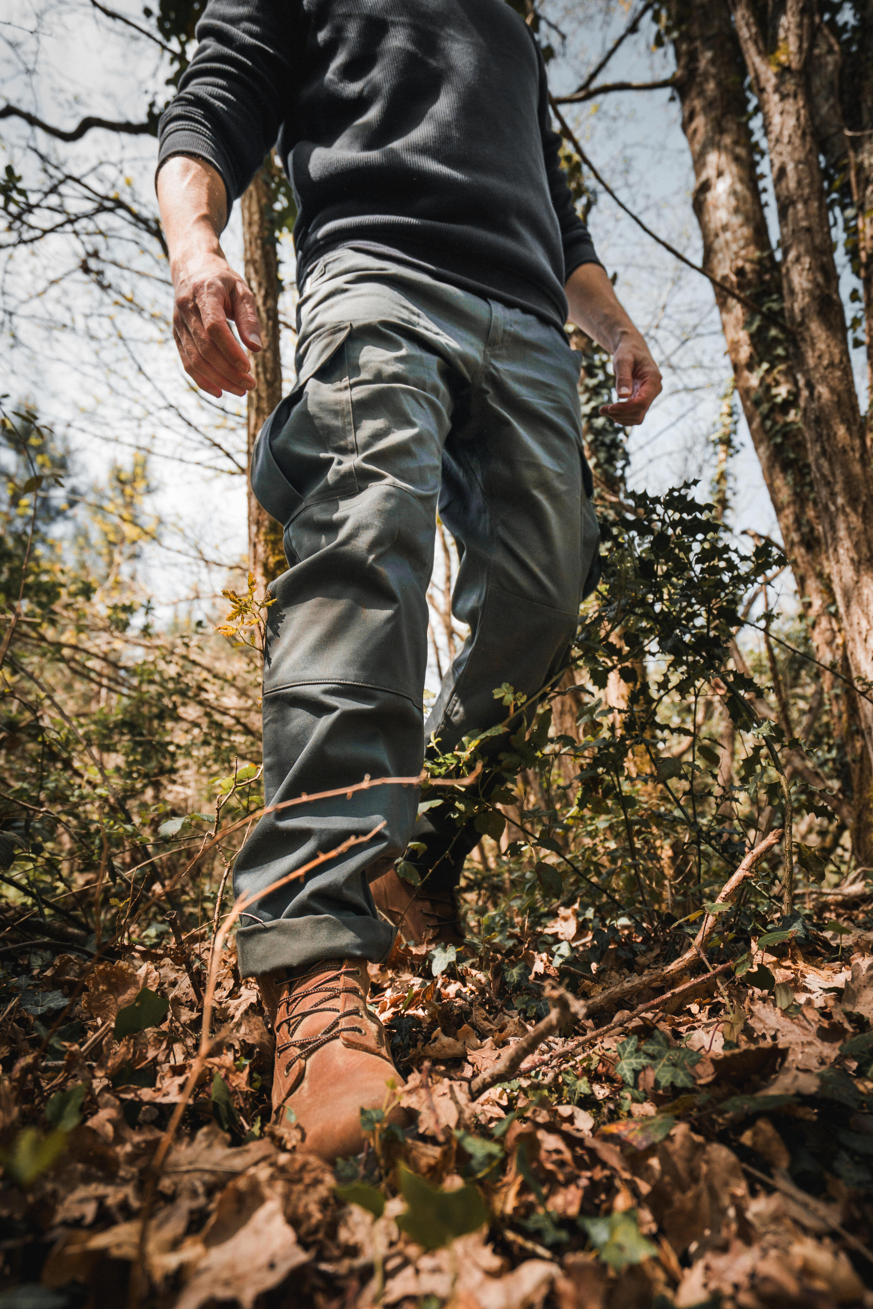 Seconde vie - Pantalon cargo résistant, Steppe 500 vert 13/13