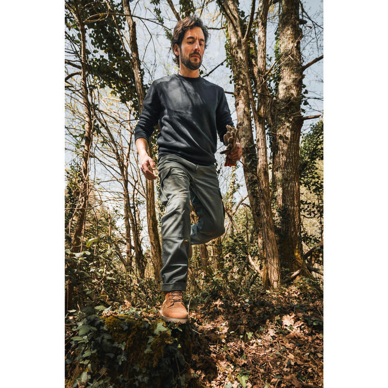 Pantalon cargo rezistent Stepă 500 bumbac 100% Verde