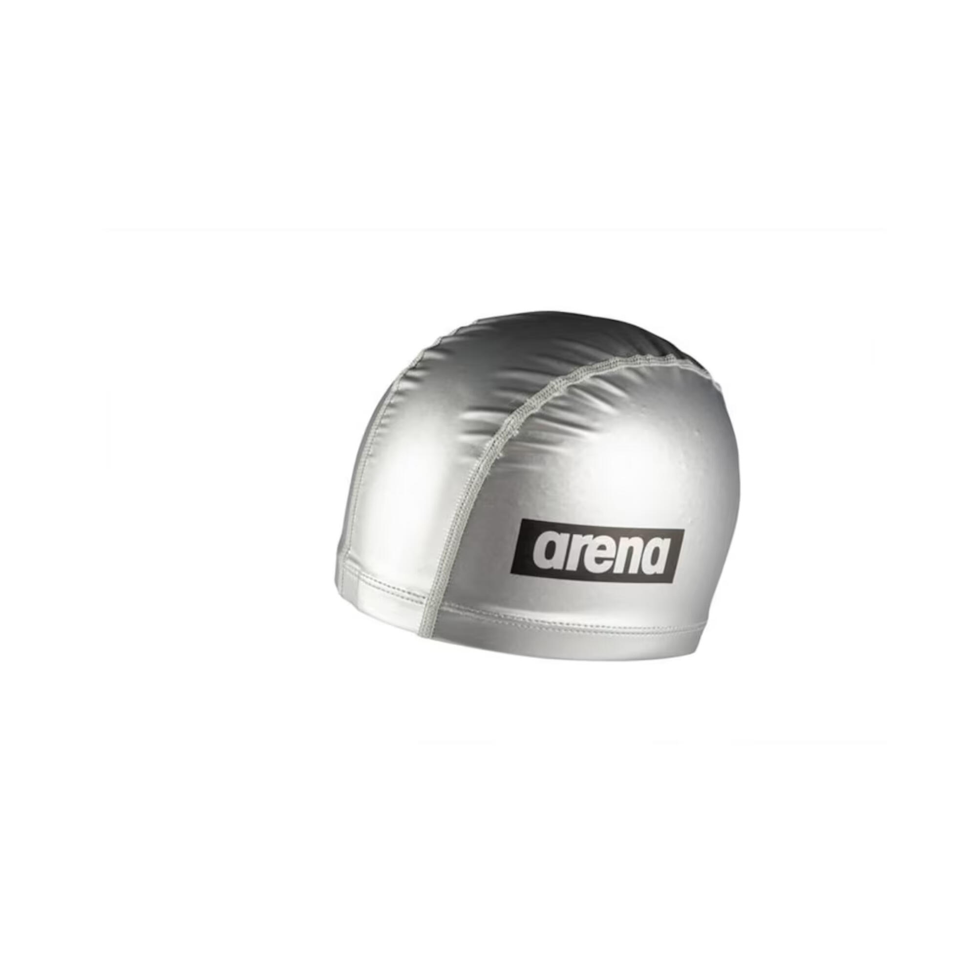 Gorro natación tela revestida silicona plateado talla única - CD 2/2