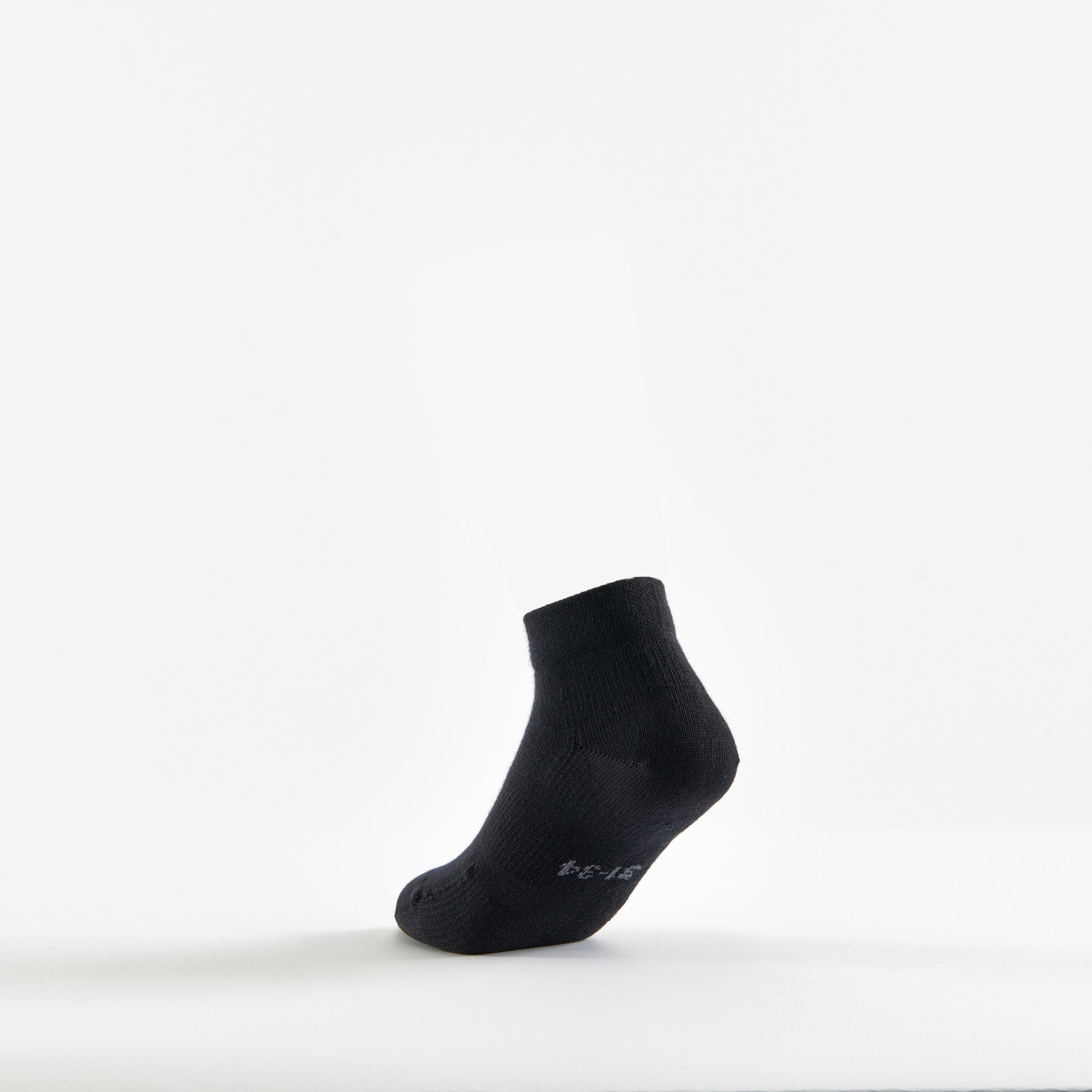 Kids' Mid-High Sports Socks Tri-Pack RS 160 - Black/Grey 4/5