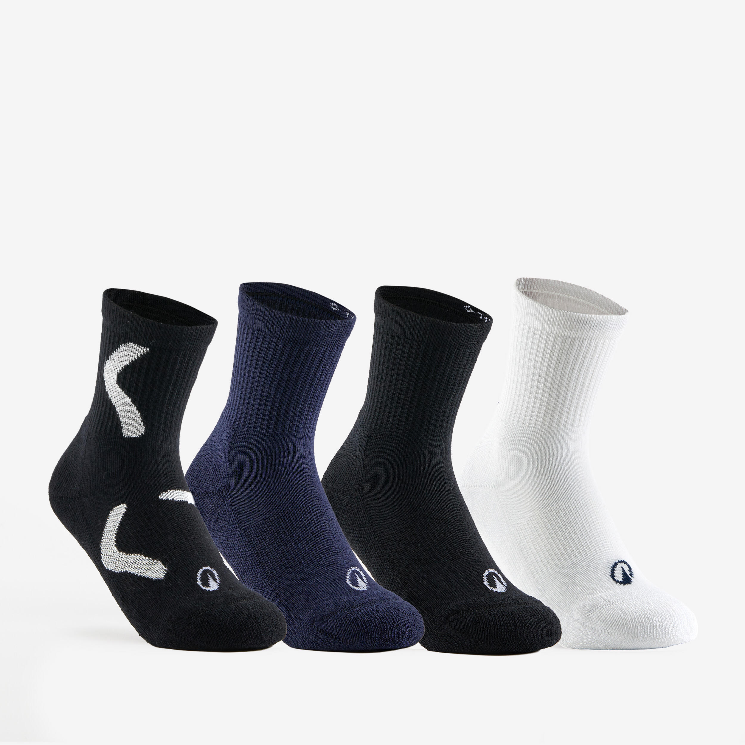 Set 4 perechi Șosete lungi tenis Artengo RS 300 Albastru-Alb-Bleumarin Copii