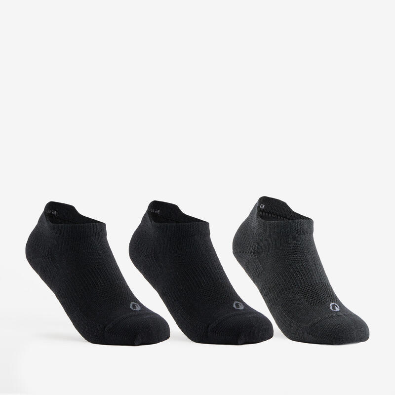 Çocuk Spor Çorabı - Kısa Konçlu - 3 Çift - Siyah/Siyah/Gri - RS 160