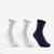 CHAUSSETTES DE SPORT ENFANT HAUTES ARTENGO RS 160 BLANC MARINE LOT DE 3