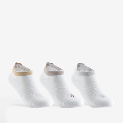 Chaussettes tennis enfant basses artengo rs 160 rose blanc marine lot de 3