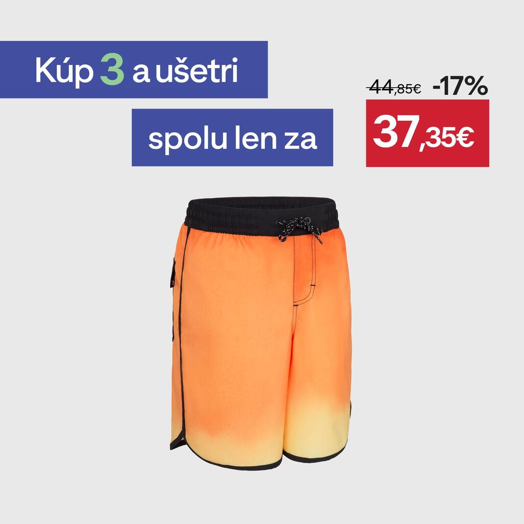 Chlapčenské plážové šortky 500 oranžové