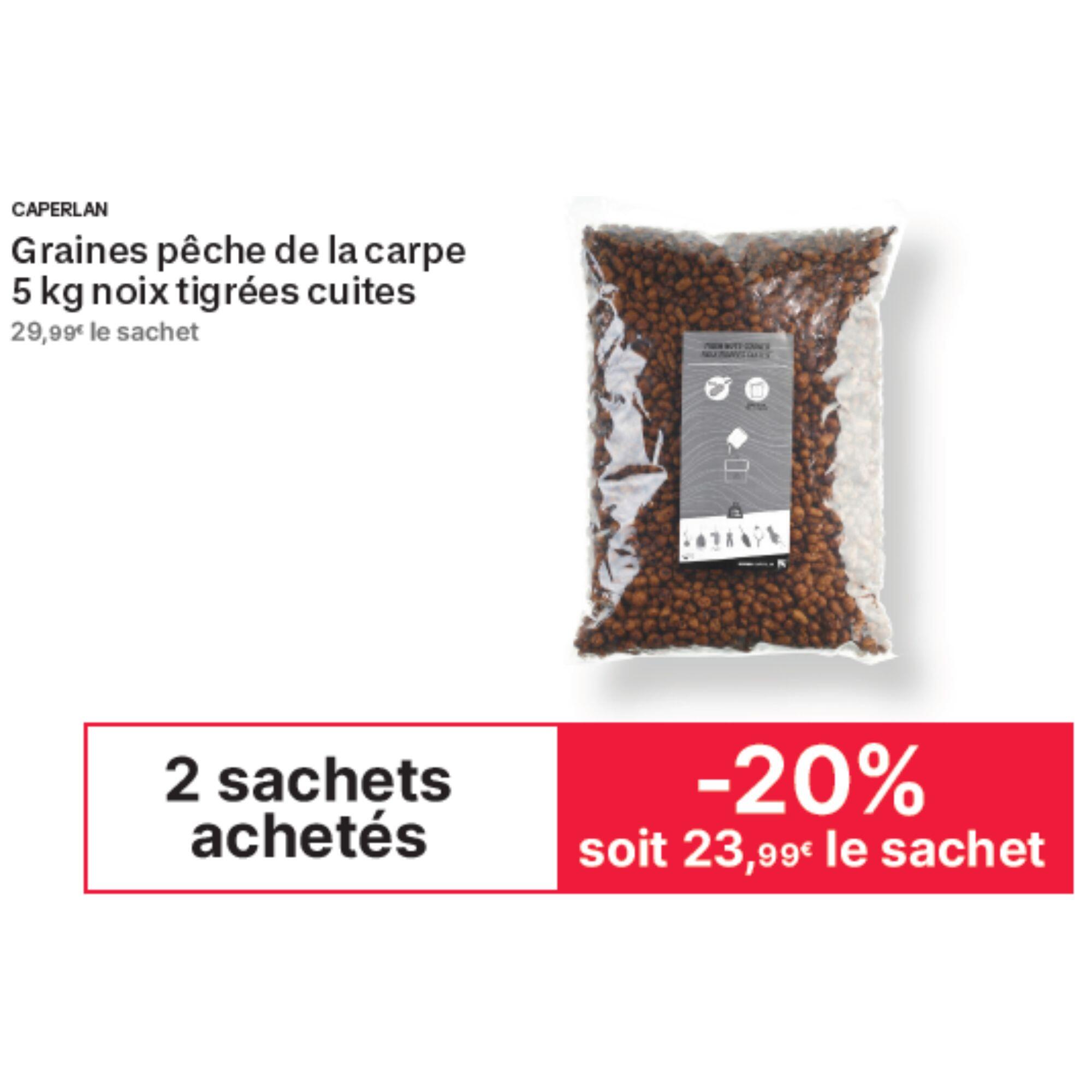 Graines pêche de la carpe Sac 5kg noix tigrées cuites 2/2