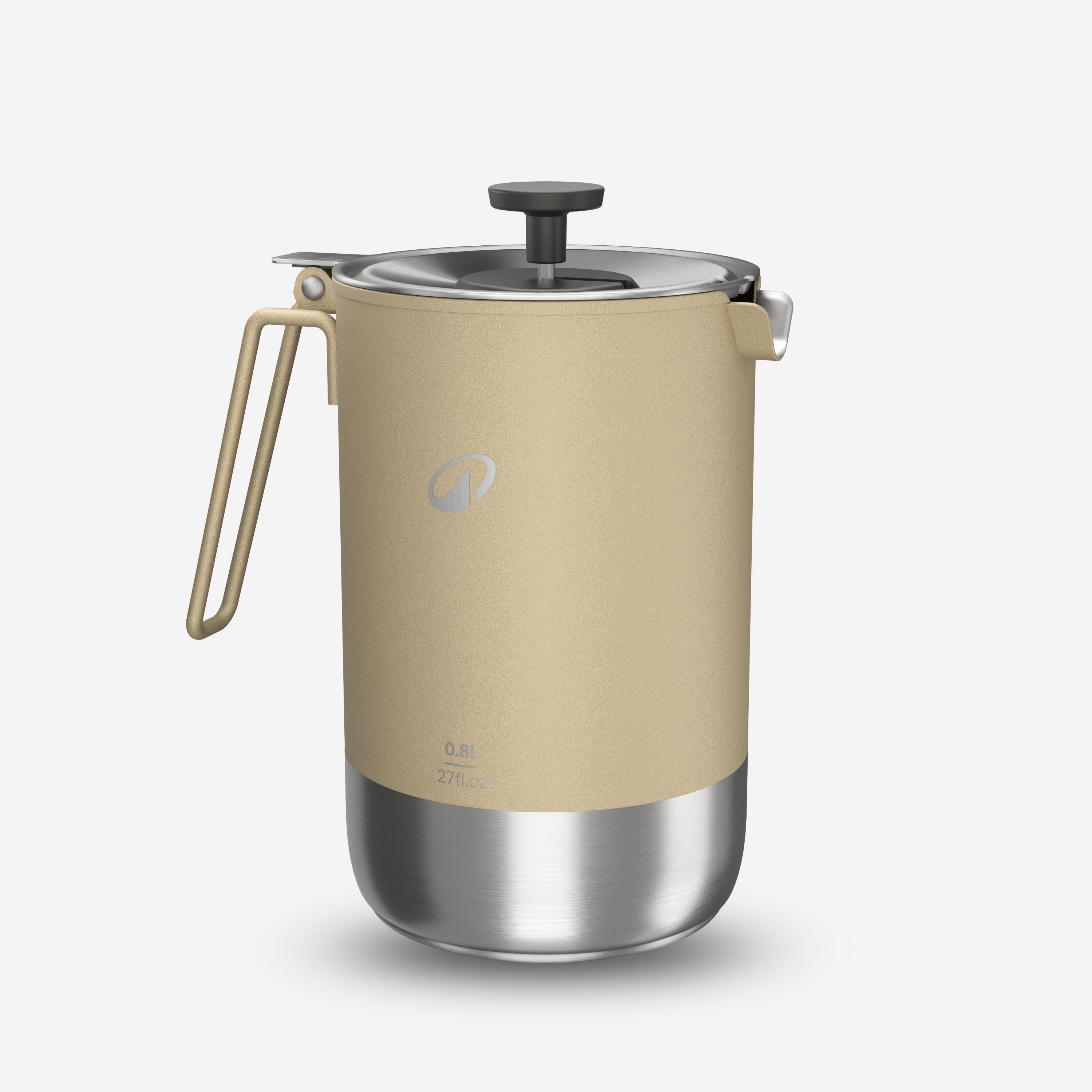 3-in-1 Stainless Steel Portable Camping Coffee Maker, 0.6 L–0.8 L - QUECHUA