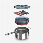 Set de gătit de camping din oțel inoxidabil pentru 4 persoane, 18 elemente