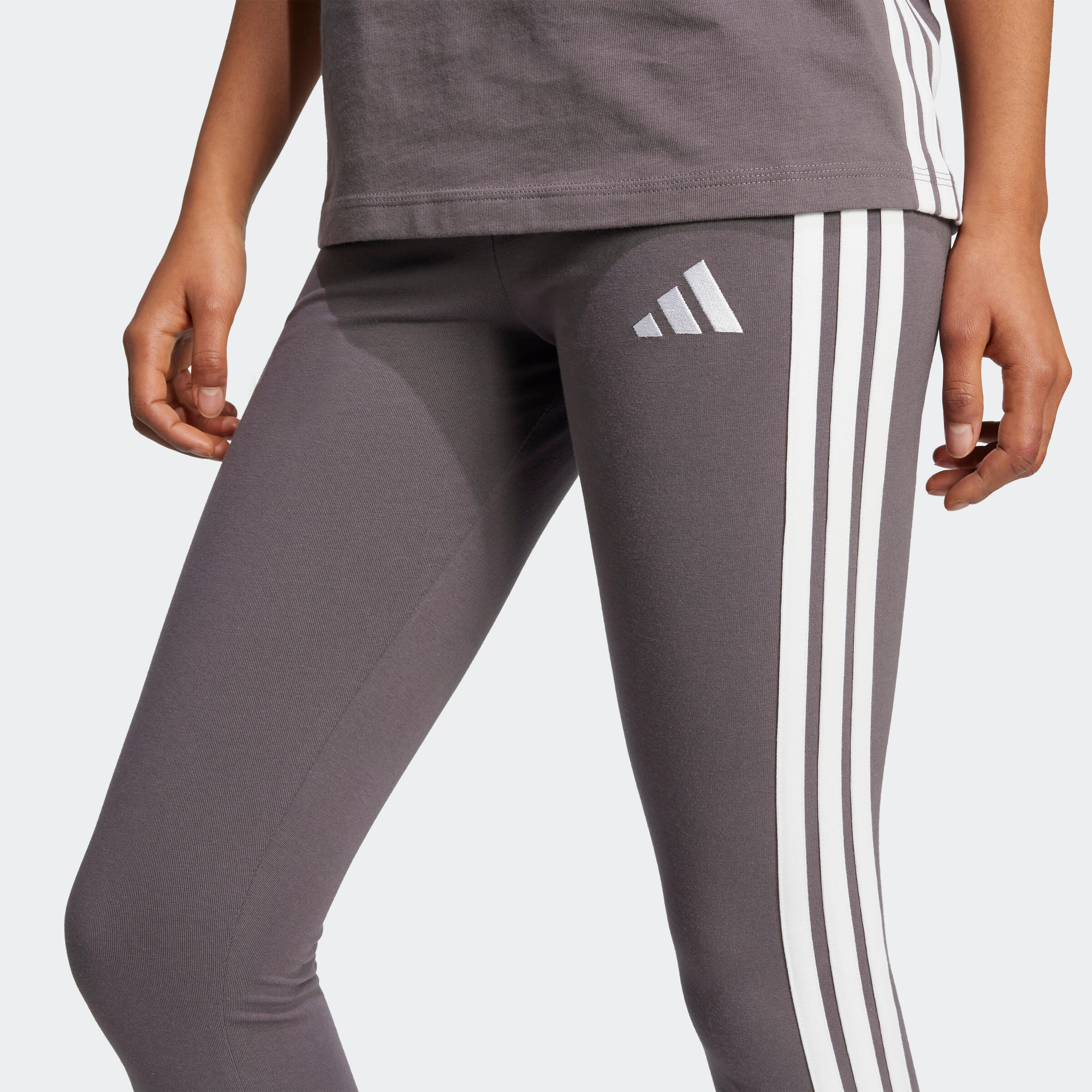 Leggings ADIDAS donna palestra modellanti cotone vita alta grigi 4/6