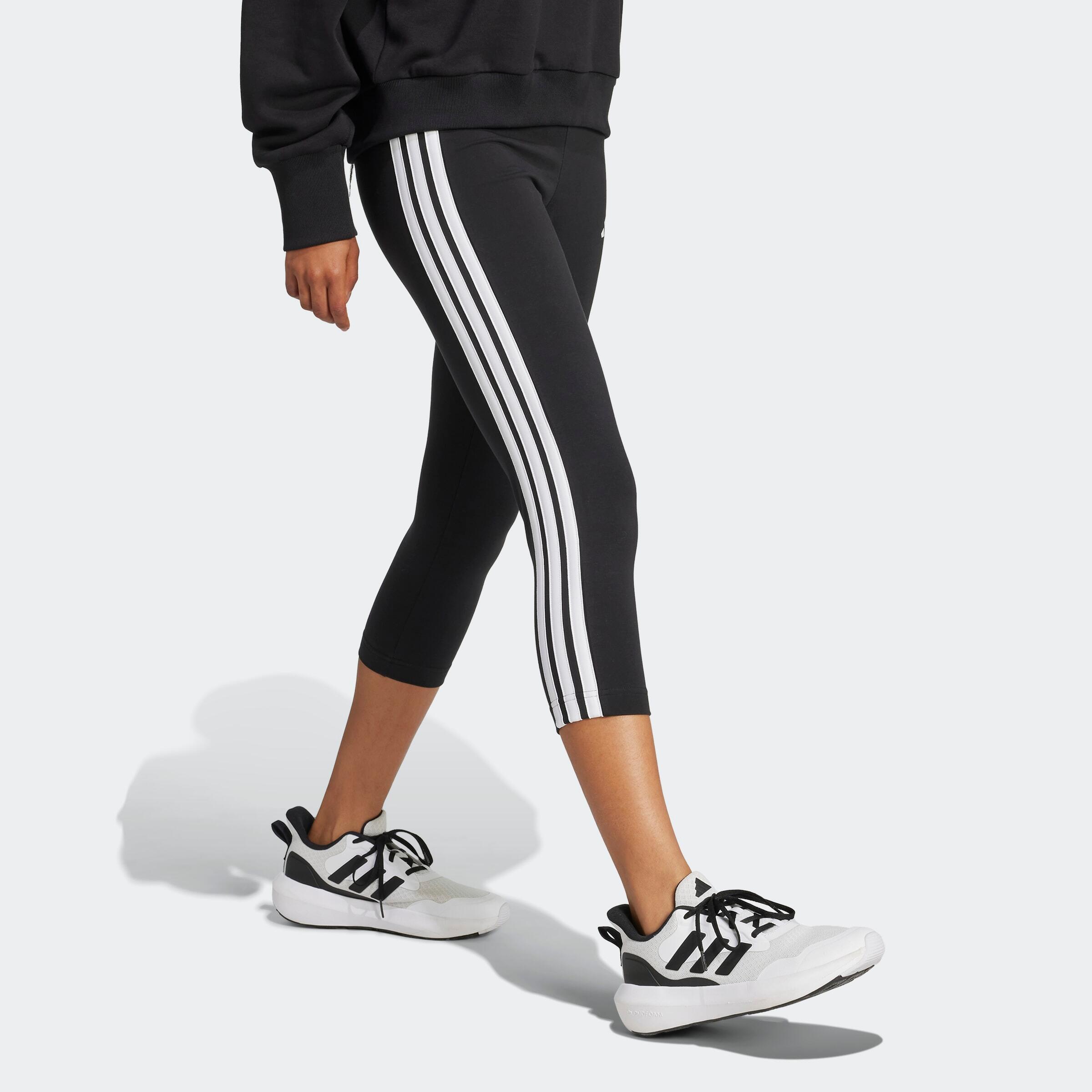 Leggings donna palestra modellanti opachi cotone neri 3/6