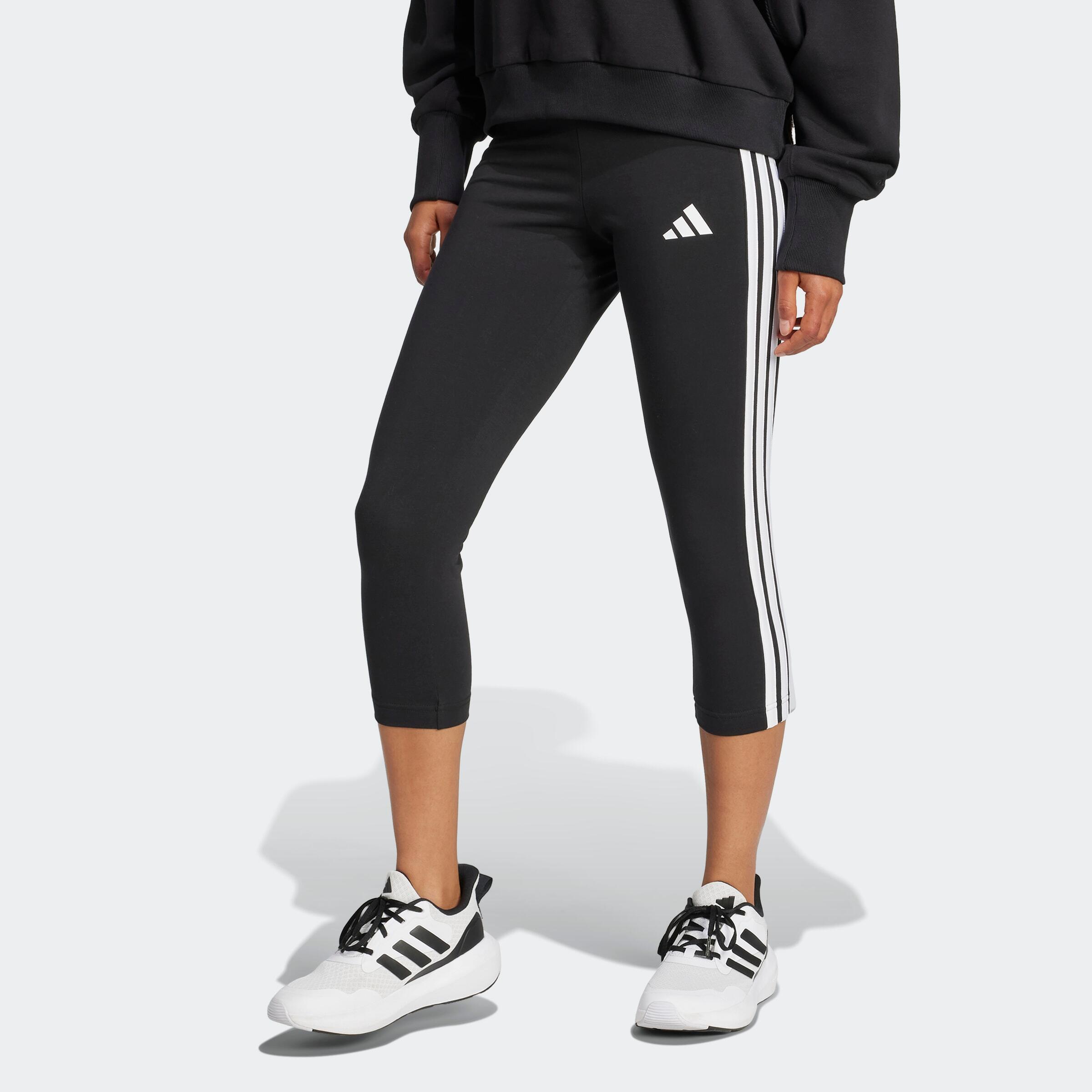 ADIDAS Leggings donna palestra modellanti opachi cotone neri