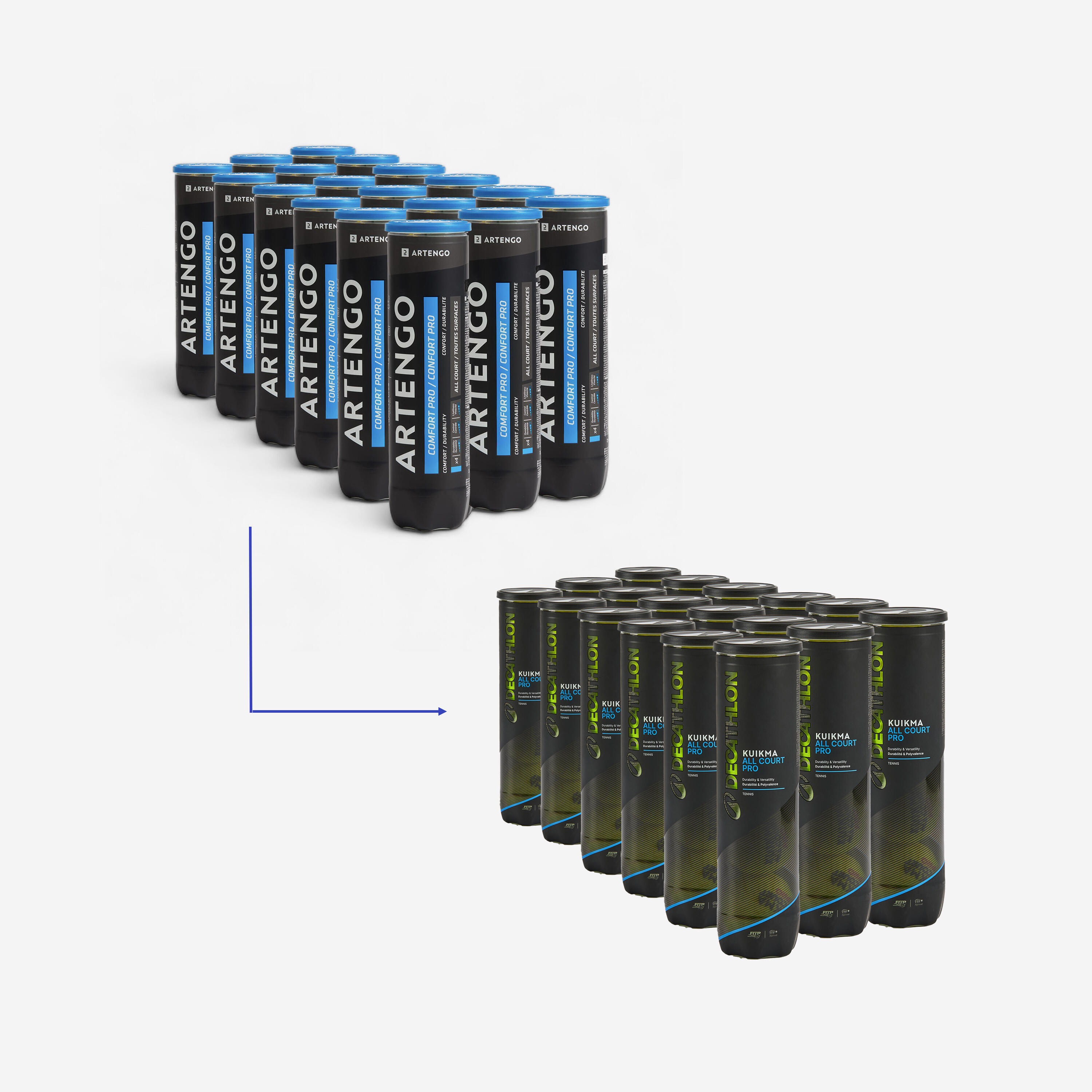 Versatile Tennis Ball All Court Pro 18 x 4-Packs