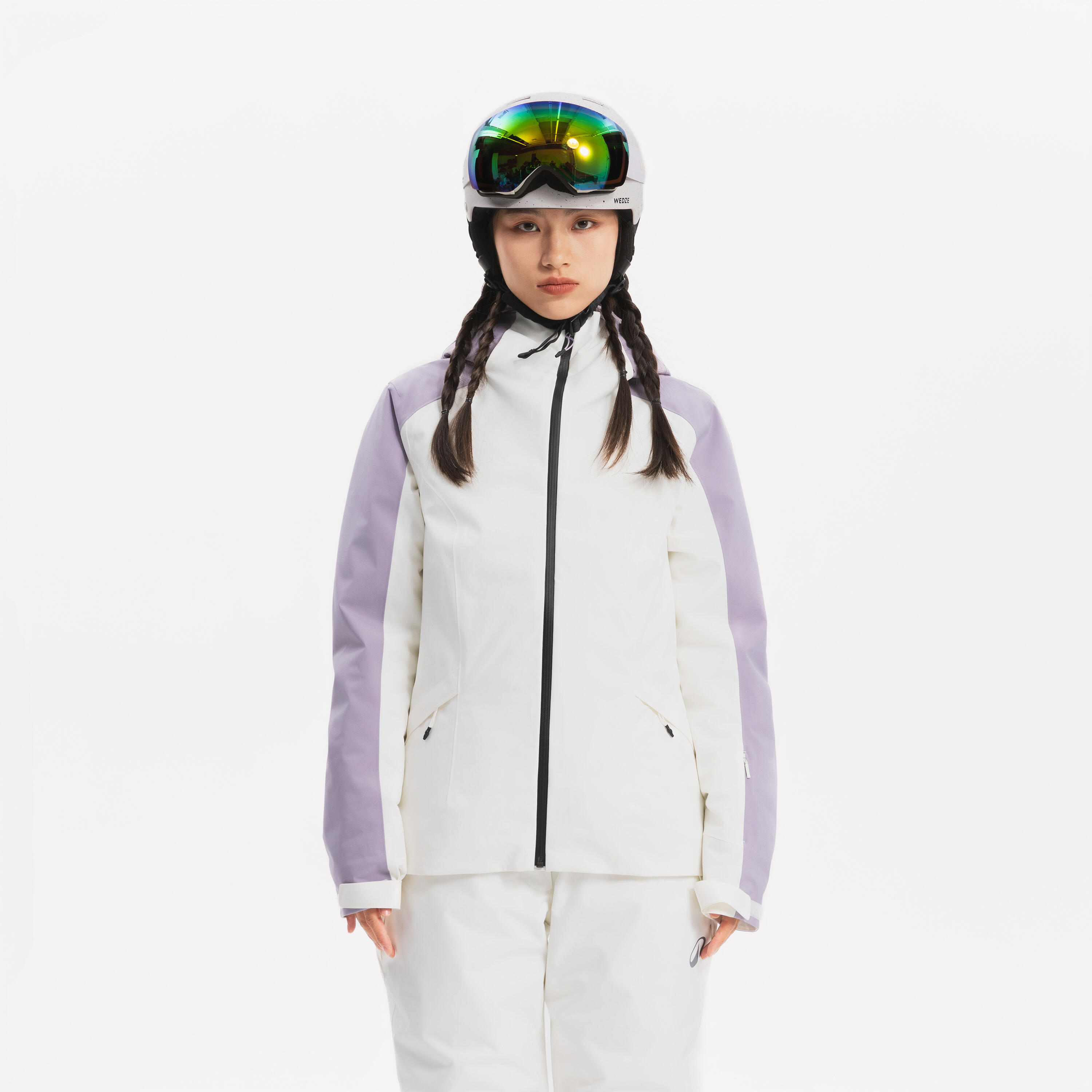 Women's warm and waterproof ski and snowboard jacket, JKT 500
