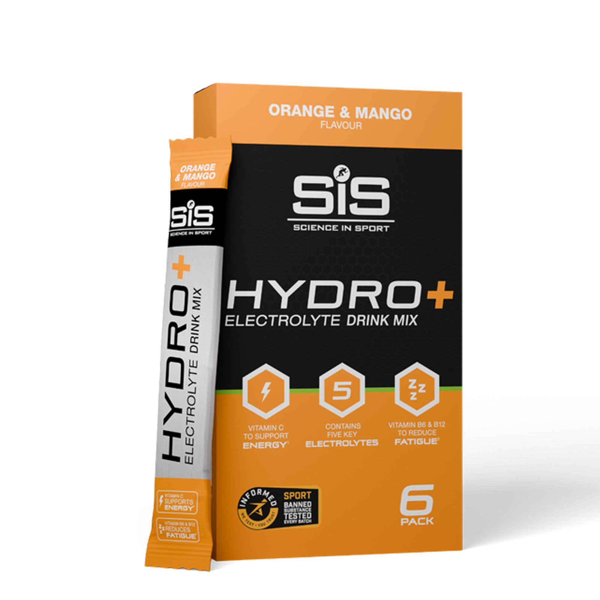 SCIENCE IN SPORT Bebida em Pó Eletrólitos Hydro+ Laranja - Manga x6