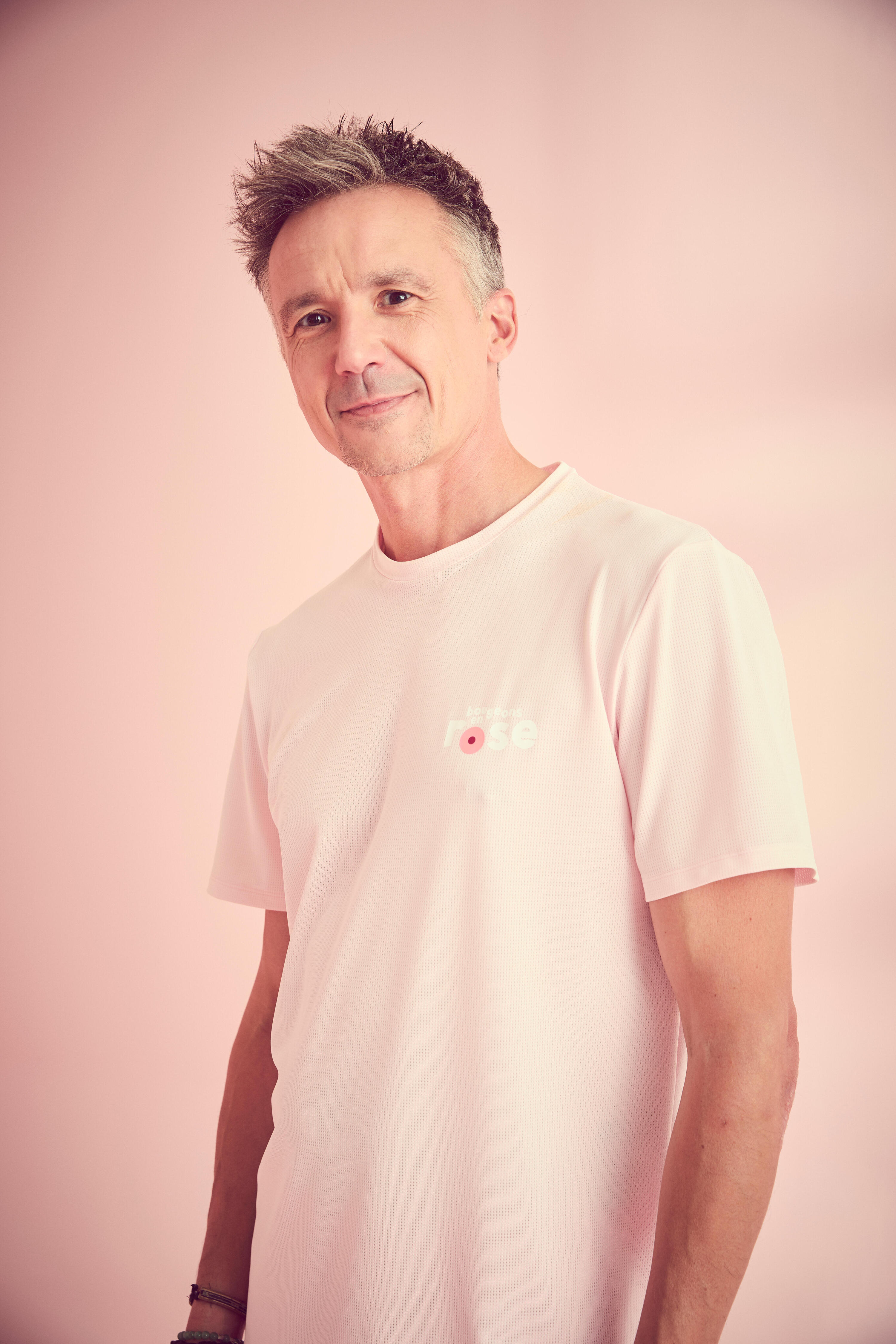 T-shirt running respirant homme Dry 500, édition limitée "bougeons en rose" 9/11