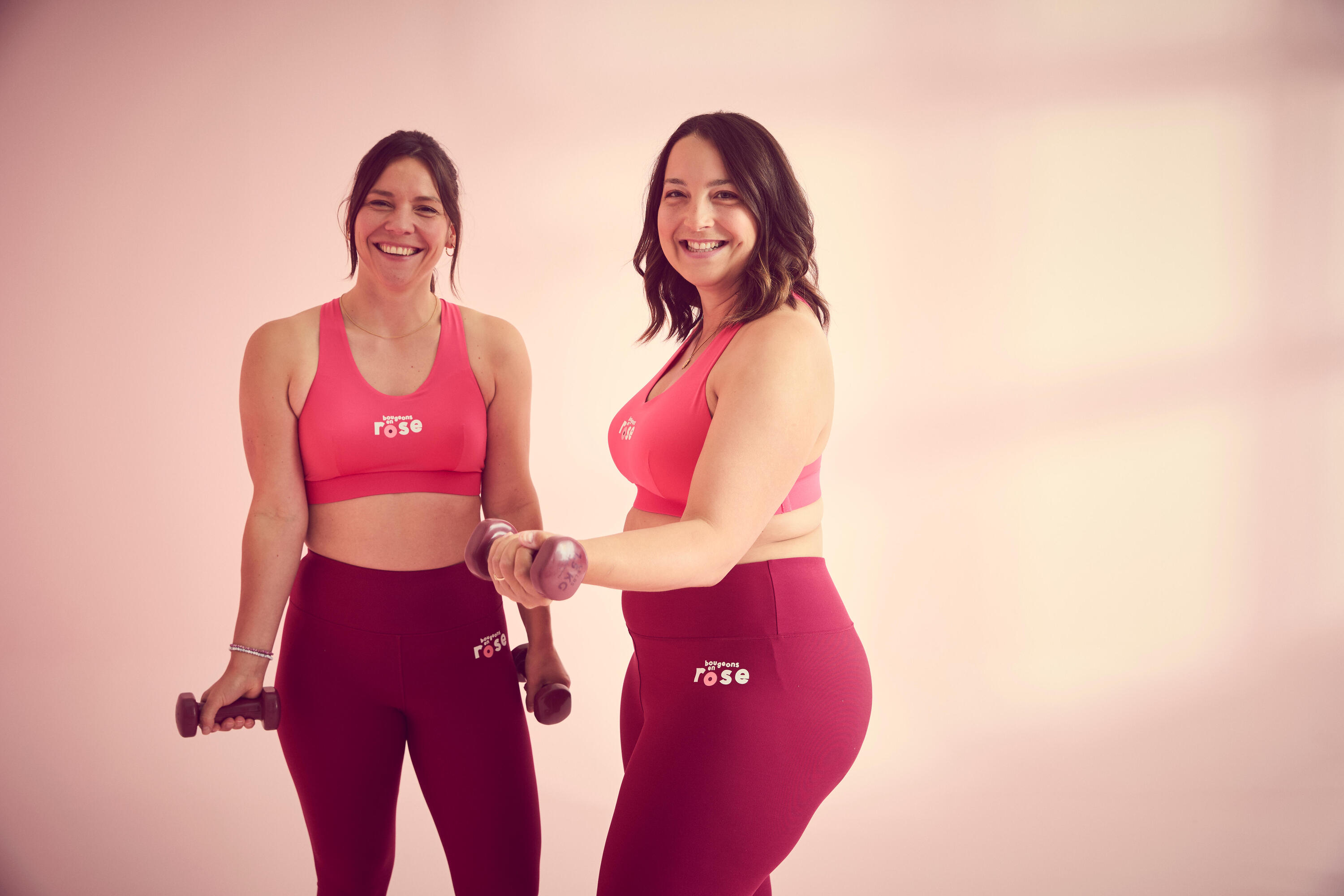 Legging de Fitness taille haute Femme, édition limitée "Bougeons en rose" 7/11