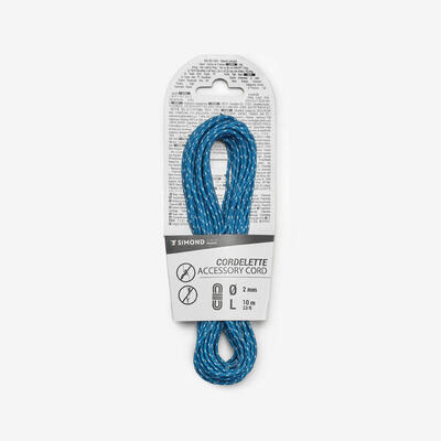Hulptouw voor klimsport en alpinisme van 2 mm x 10 m blauw