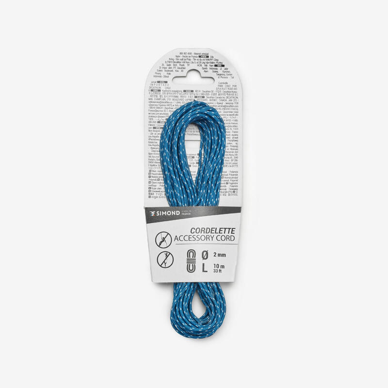 Tırmanış ve Dağcılık Yardımcı İp - 2 mm X 10 m - Mavi