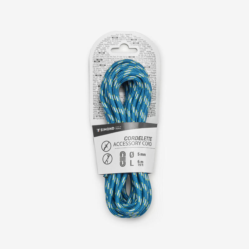 Tırmanış ve Dağcılık Yardımcı İp - 5 mm X 6 m - Mavi