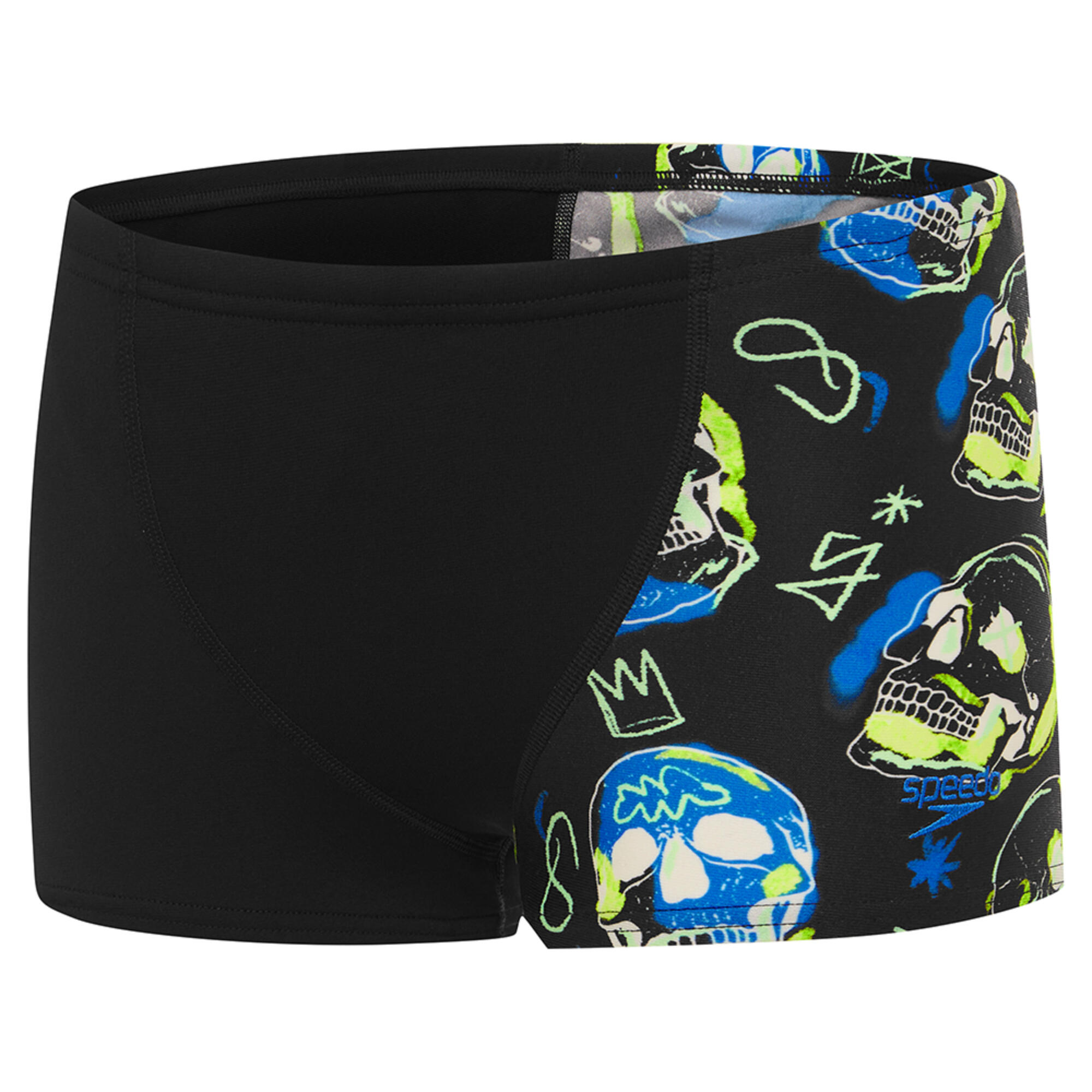 Speedo Junior Boys Skull Aquashort - Black/Sugarblue