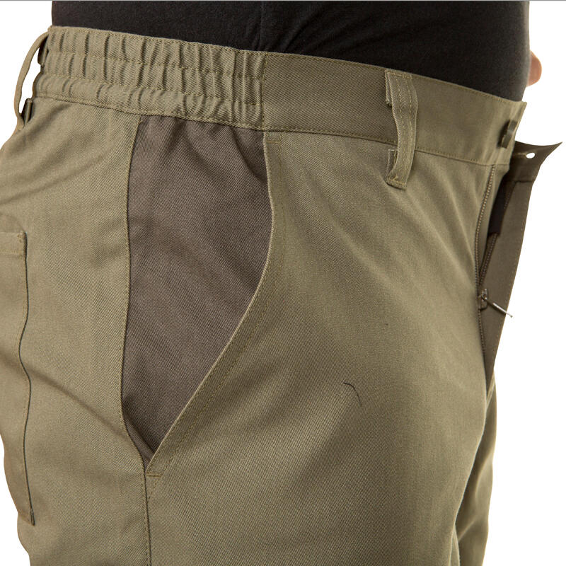 Pantalón Cargo Hombre Solognac Steppe 300 Bicolor Resistente Multibolsillos