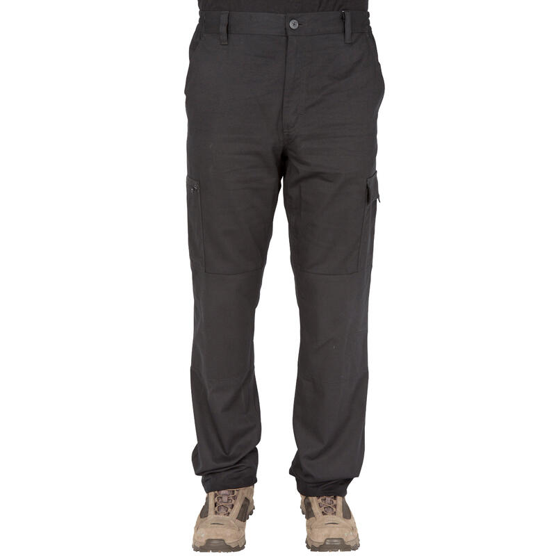 Pantalón Cargo Hombre Solognac Steppe 300 Negro Resistente Multibolsillos