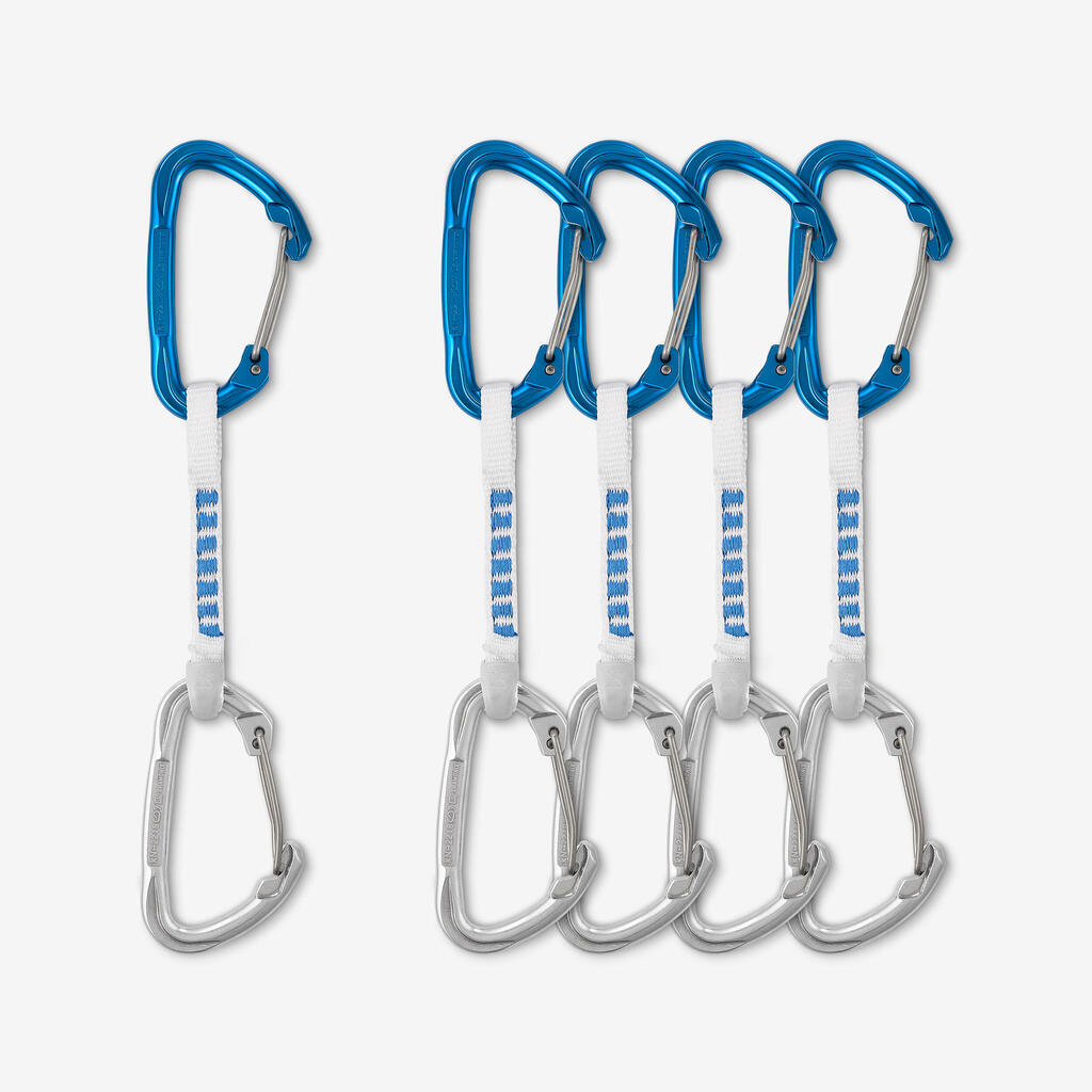 Climbing Mountaineering Lightweight Quickdraw - Pack of 5 - ALPINISM 11 CM