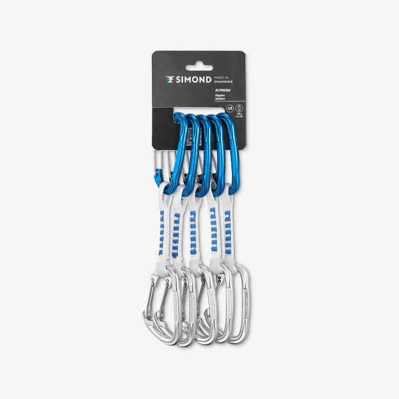 Pack 5 dégaines légères d'escalade et d'alpinisme - ALPINISM 11 CM