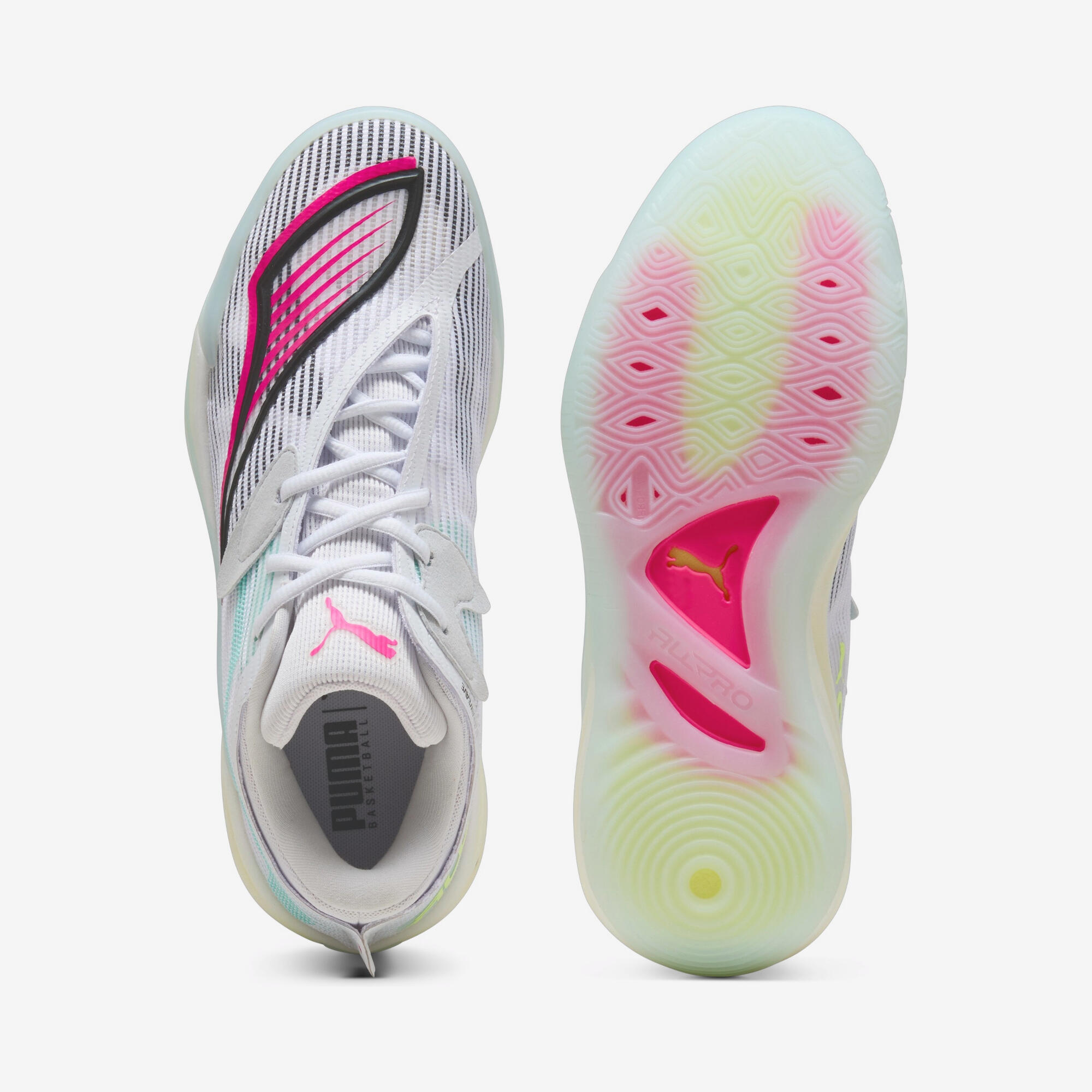 Adult Basketball Shoes All Pro Nitro 2 - White/Green PUMA | Decathlon