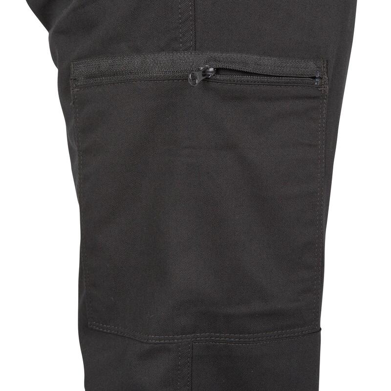 Pantalón Cargo Hombre Solognac Steppe 300 Negro Resistente Multibolsillos