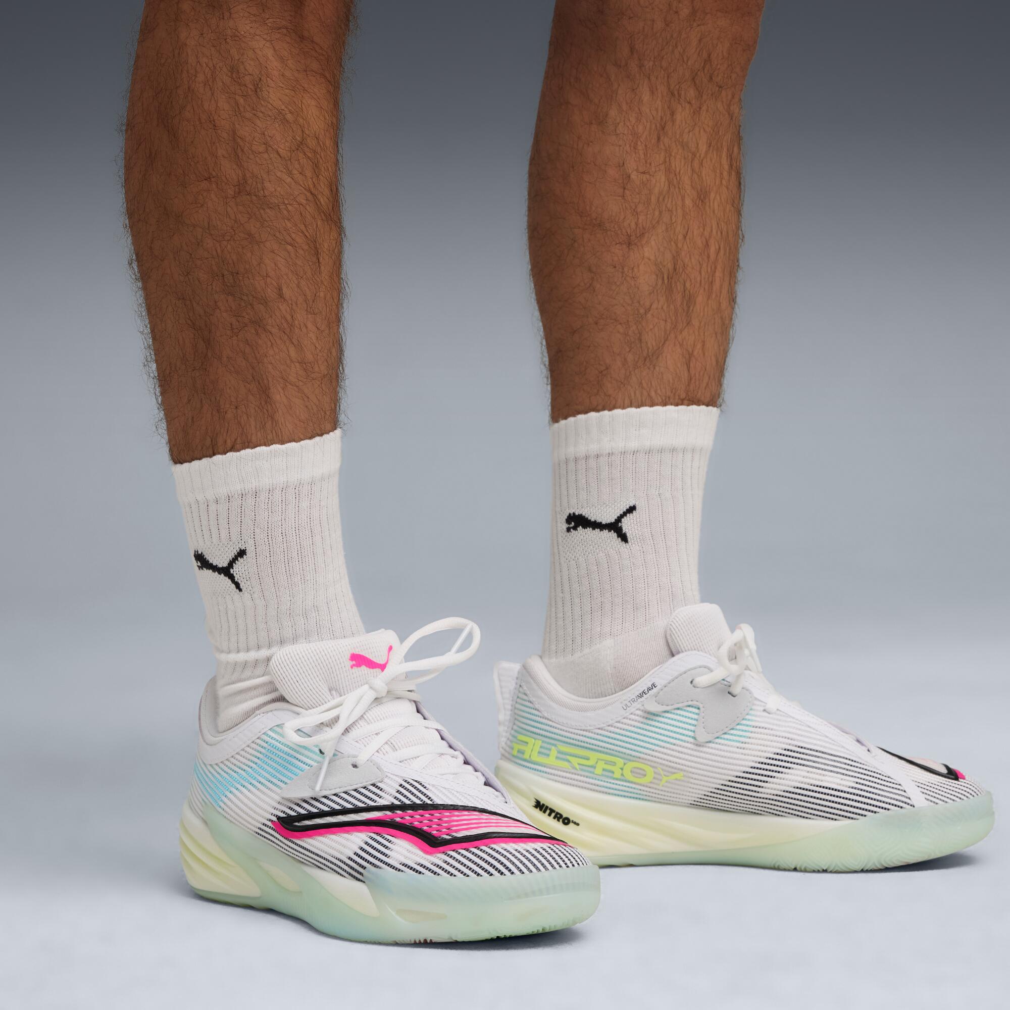 Scarpe basket adulto Puma ALL PRO NITRO 2 bianco-verde 3/9