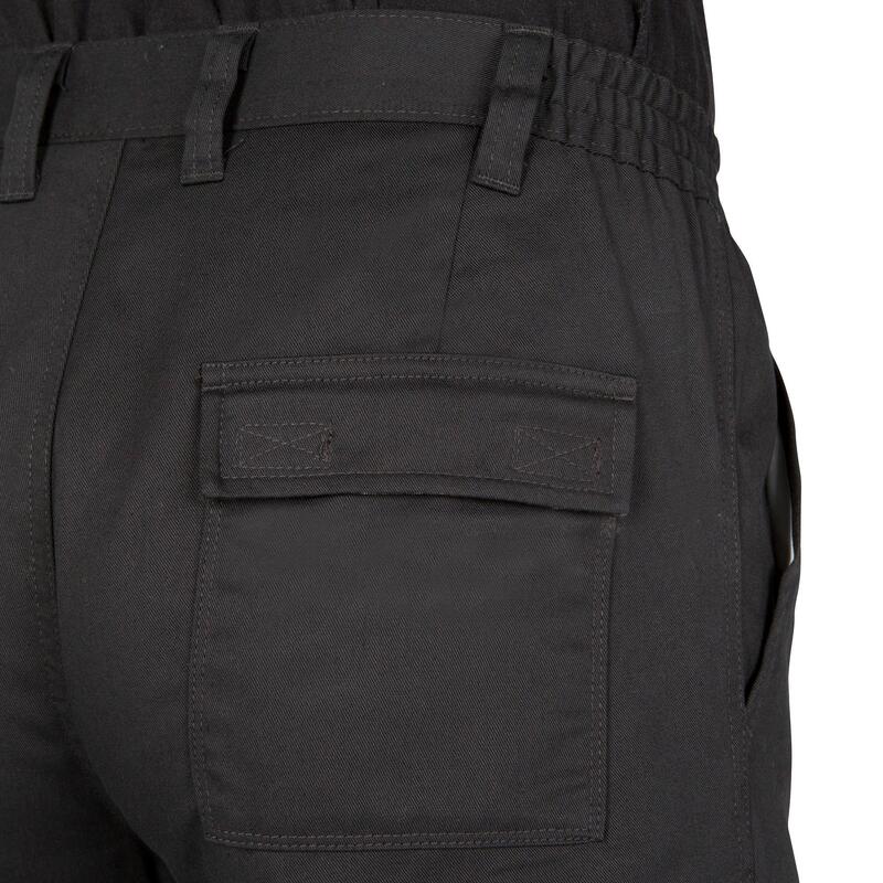 Pantalón Cargo Hombre Solognac Steppe 300 Negro Resistente Multibolsillos