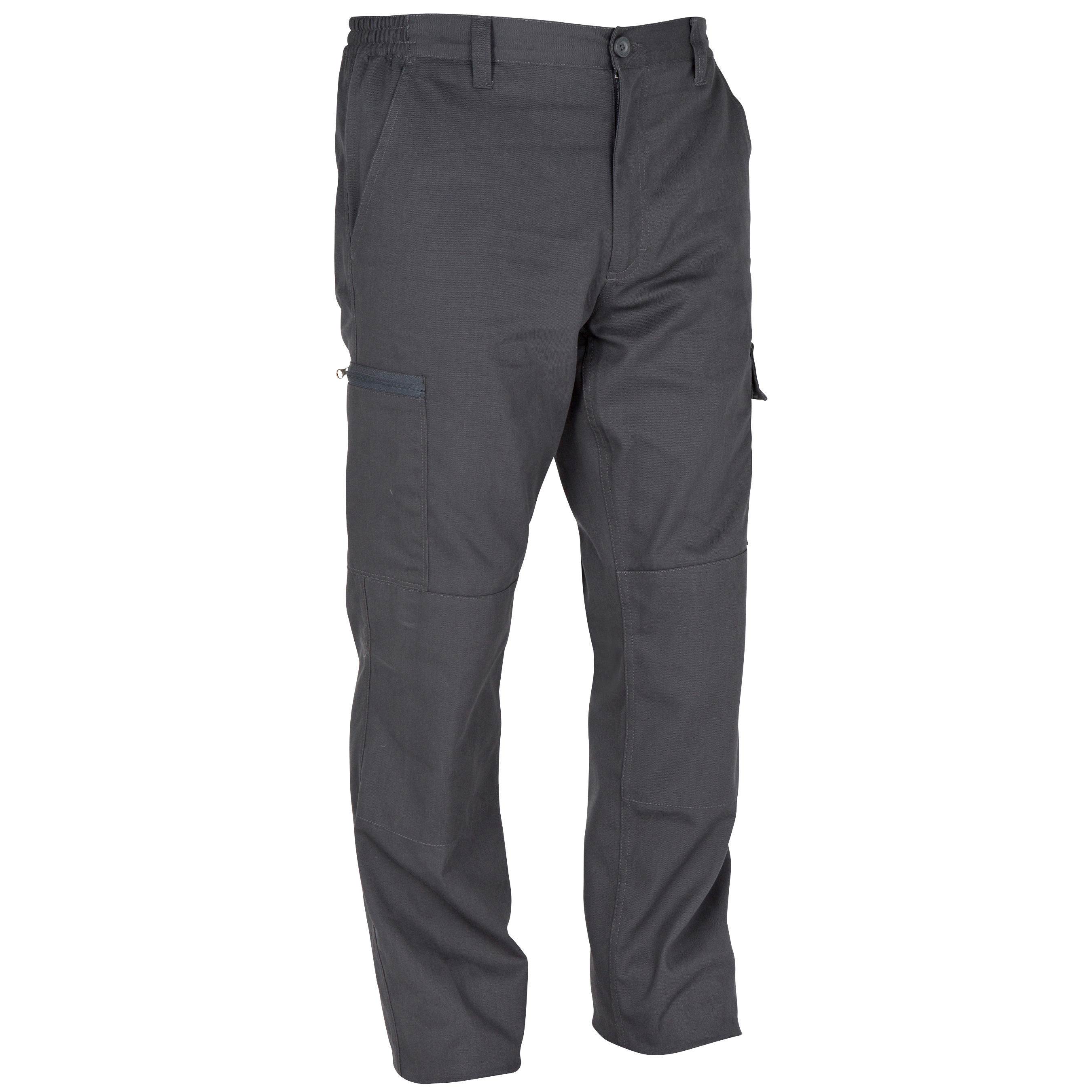 durable cargo trousers steppe 300 grey solognac 8185287