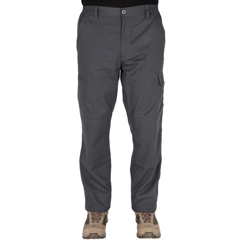 Pantalón Cargo Hombre Solognac Steppe 300 Gris Resistente Multibolsillos