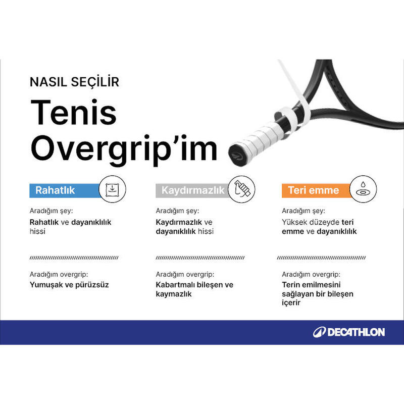 Tenis Overgrip - Siyah - 3 Adet