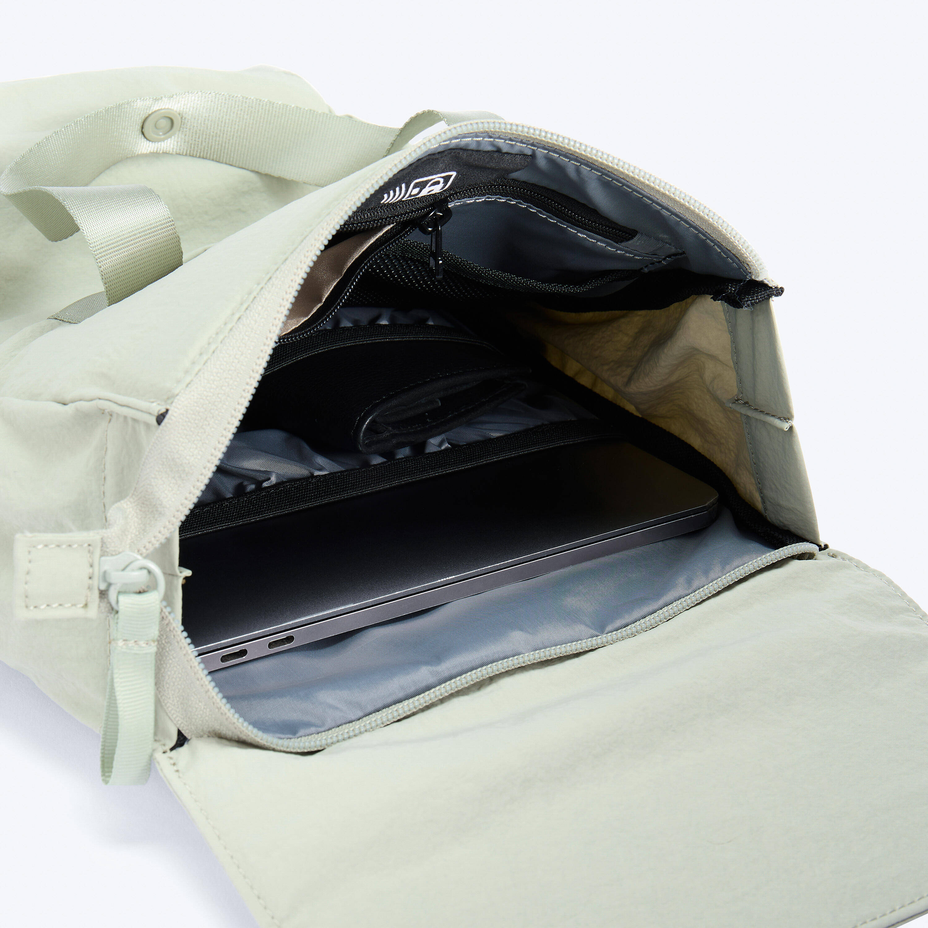 Small 10L backpack with laptop compartment - Sage green -  5