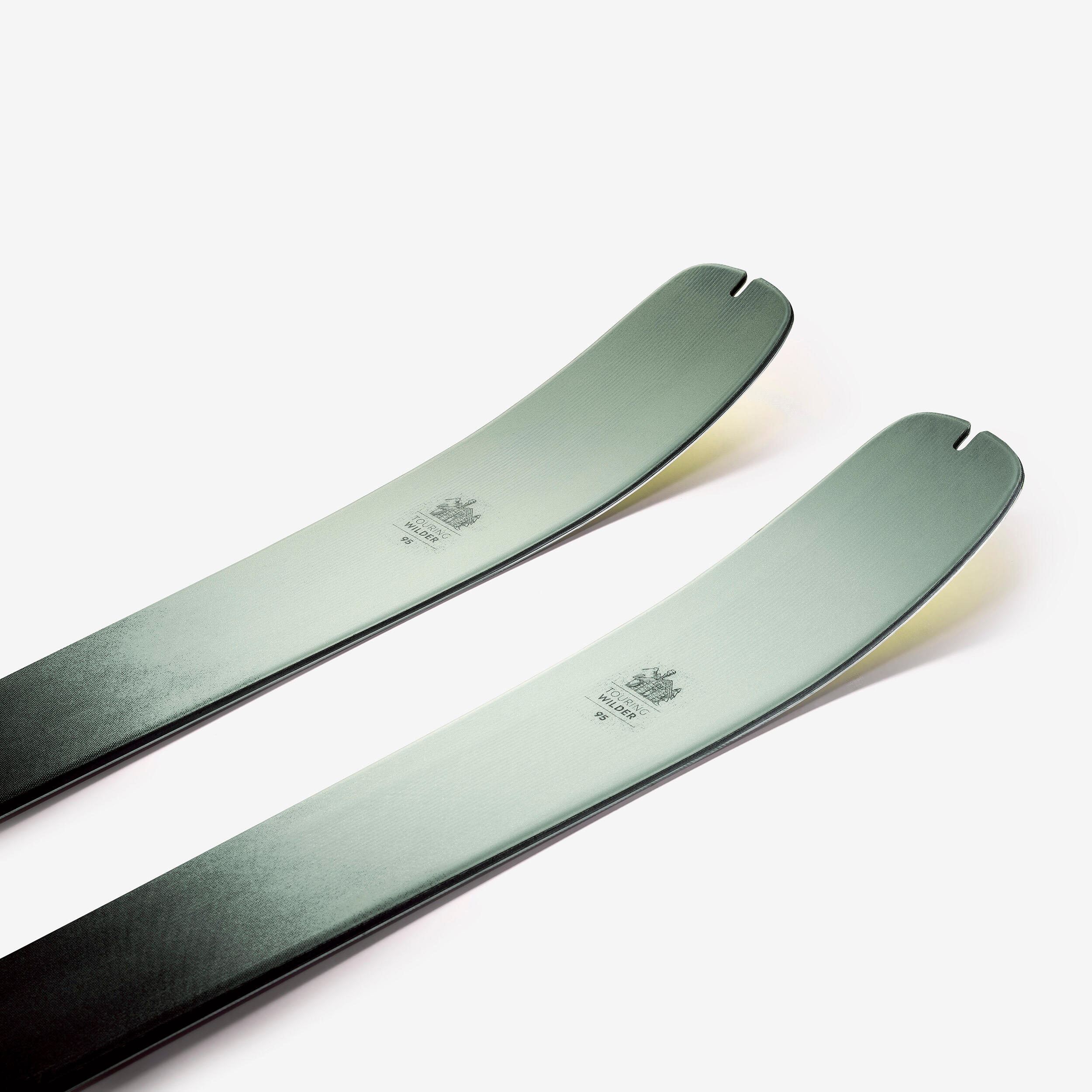Skis de randonnée carbone avec peaux et sans fixation, WILDER 95 2/8