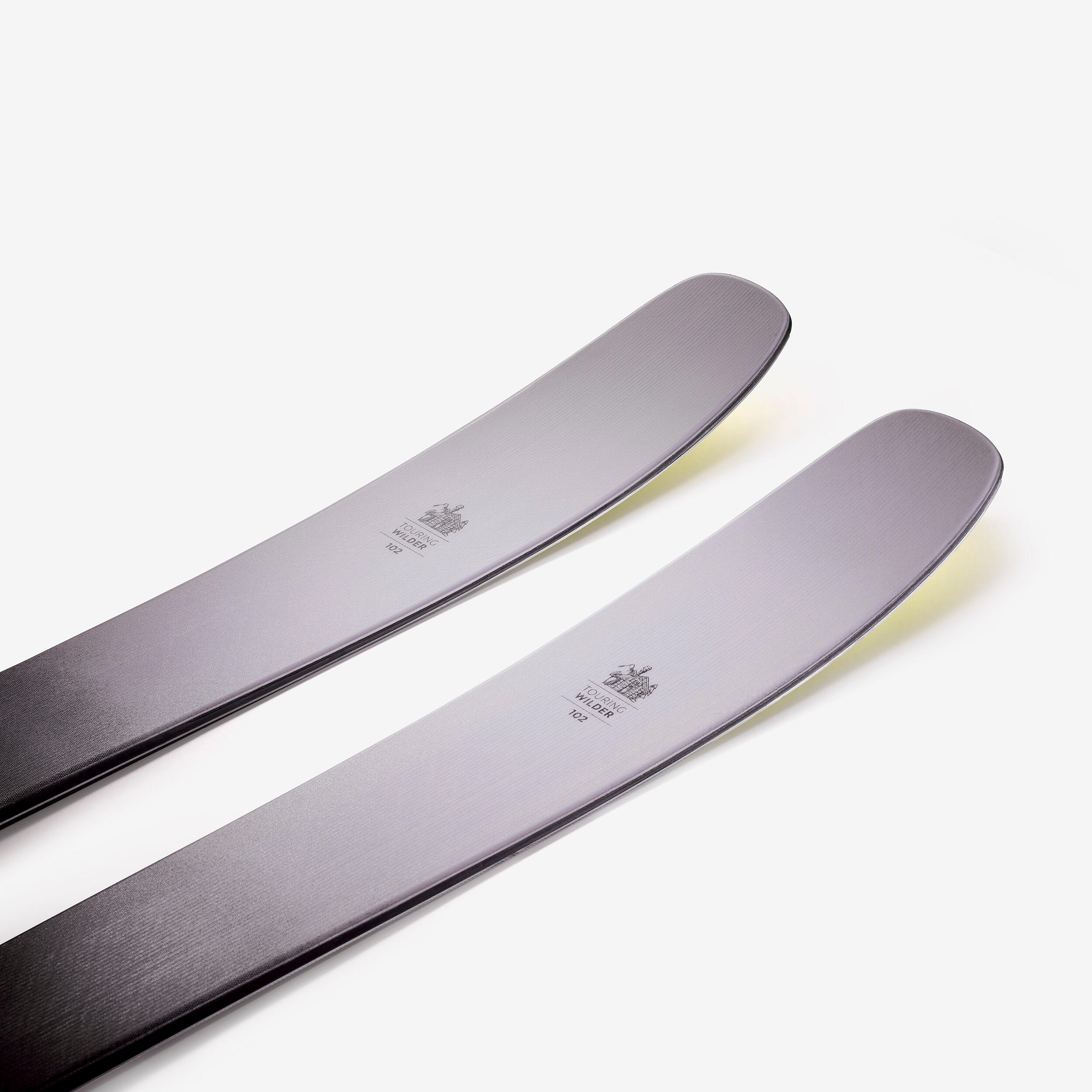 Skis de randonnée carbone avec peaux et sans fixation, WILDER 102 2/8